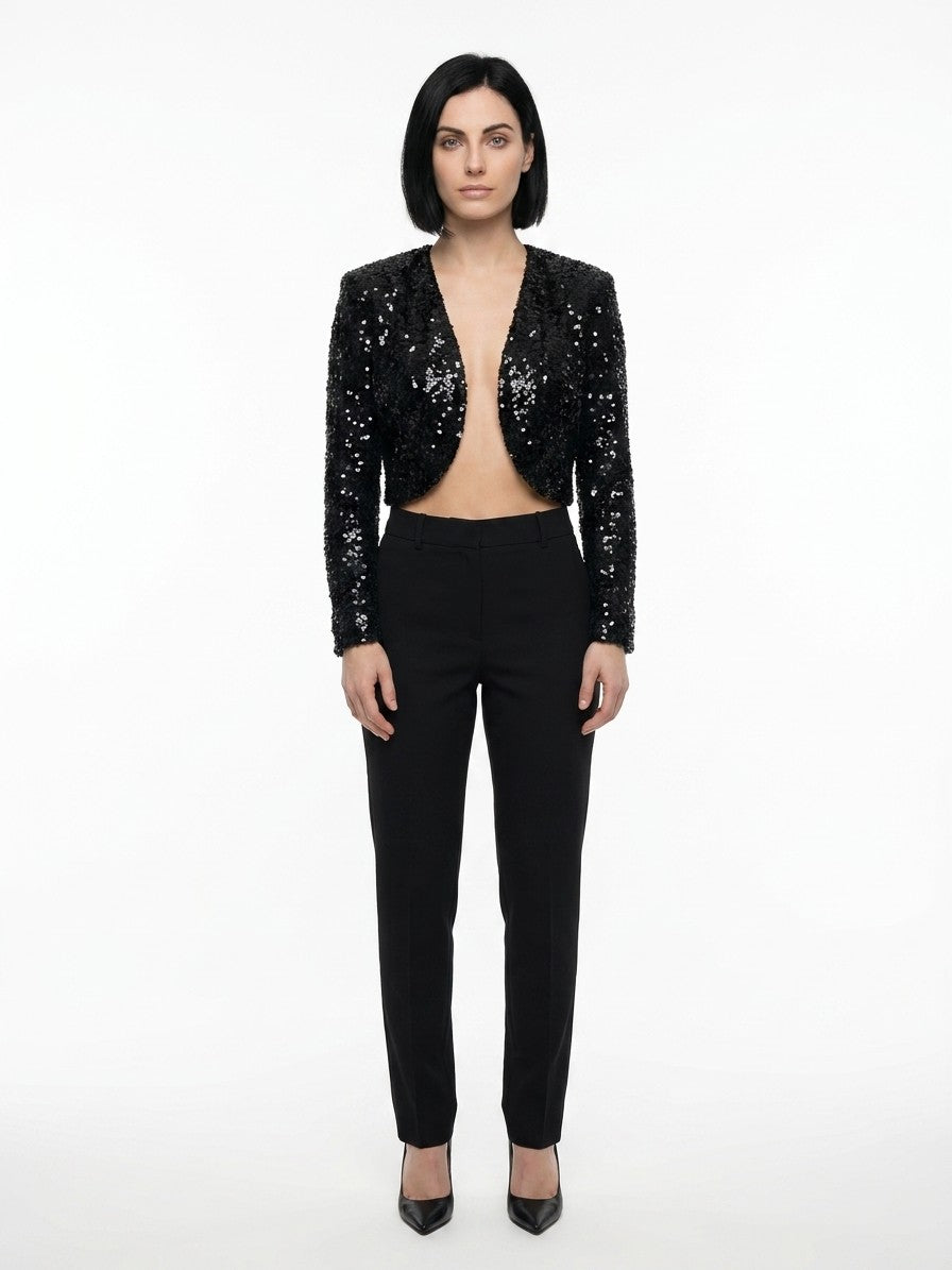 Dolce & Gabbana Black Cropped Jacket - Timeless Luxury Elegance