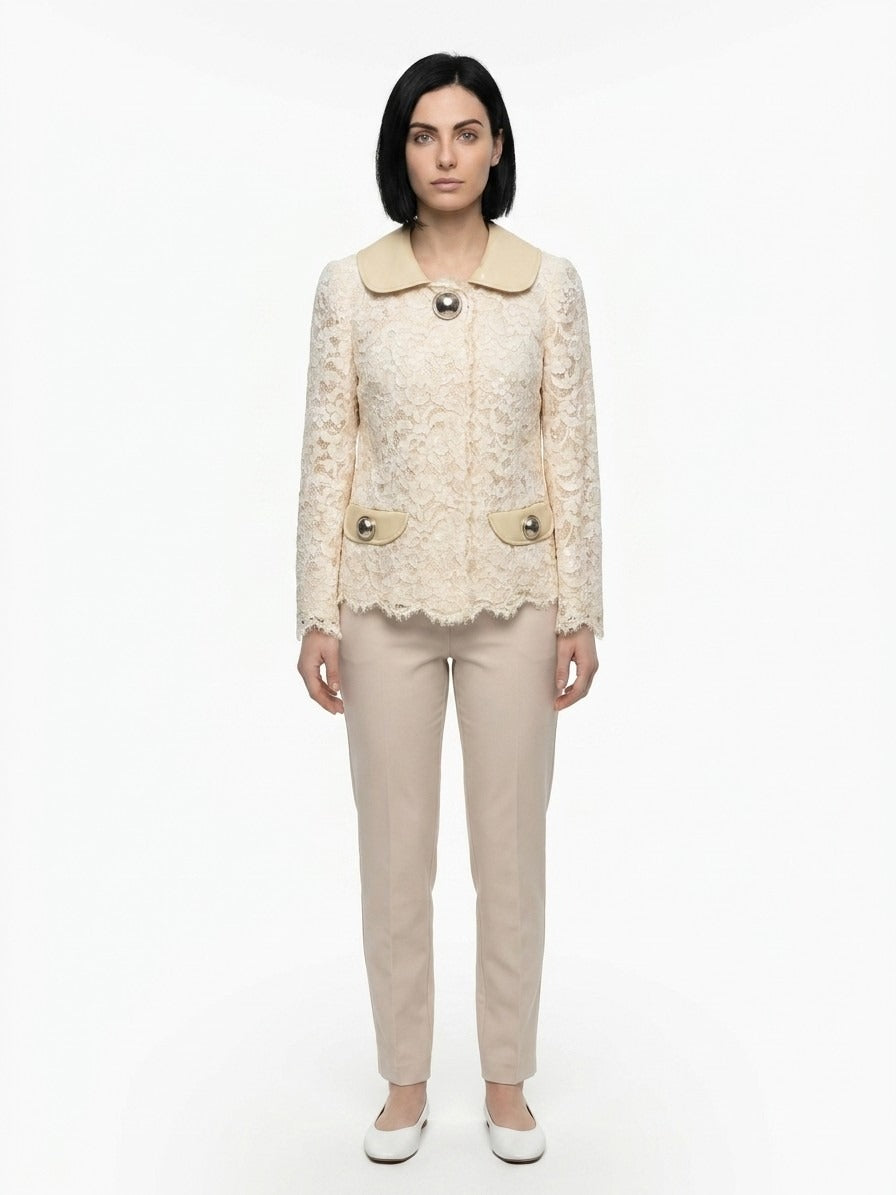 Dolce & Gabbana Beige Cotton Jacket - Timeless Luxury Statement