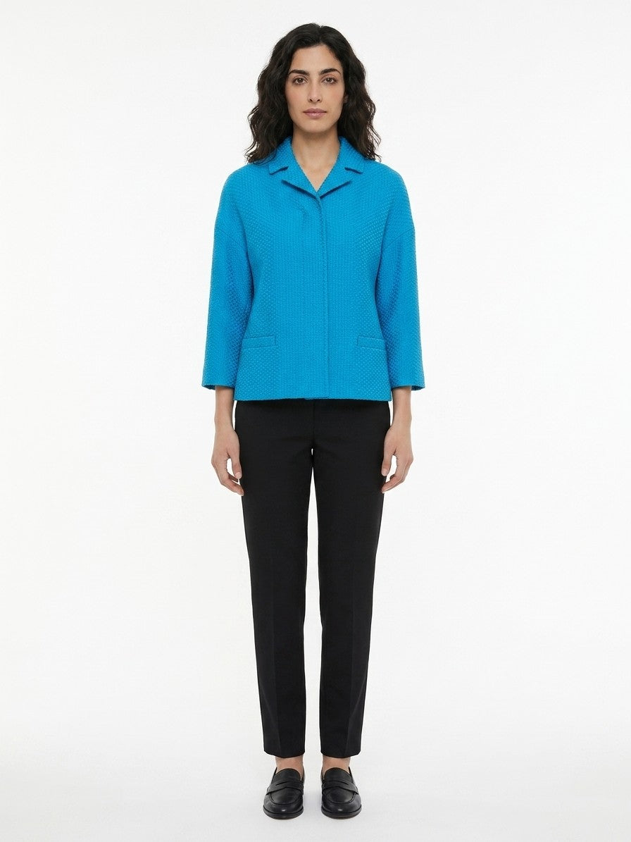 Dolce & Gabbana Blue Cotton Full-Length Jacket for Timeless Elegance