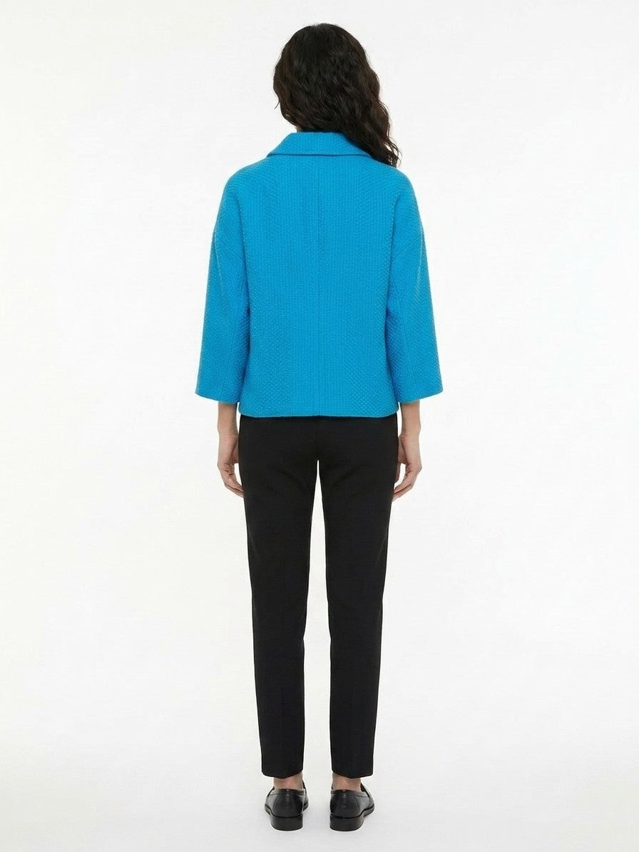 Dolce & Gabbana Blue Cotton Full-Length Jacket for Timeless Elegance