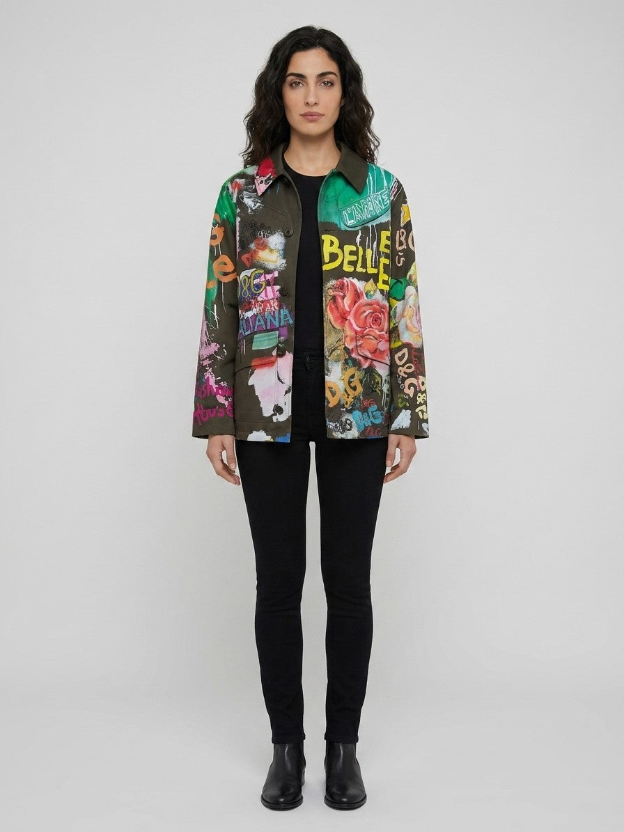 Dolce & Gabbana Multicolor Cotton Full-Length Jacket - Timeless Elegance