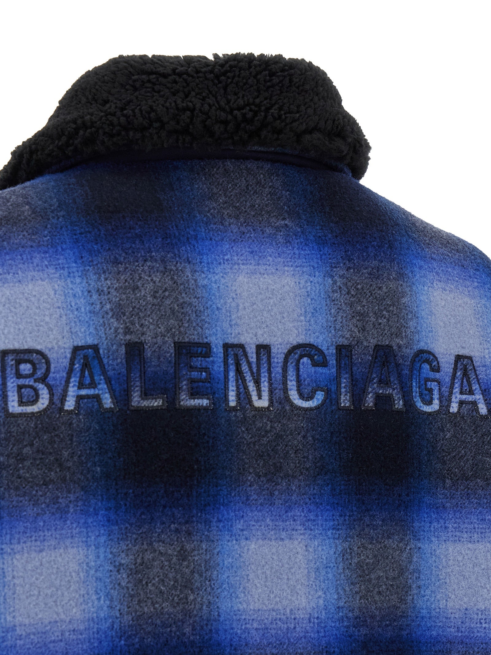 Balenciaga Blue Virgin Wool Bomber