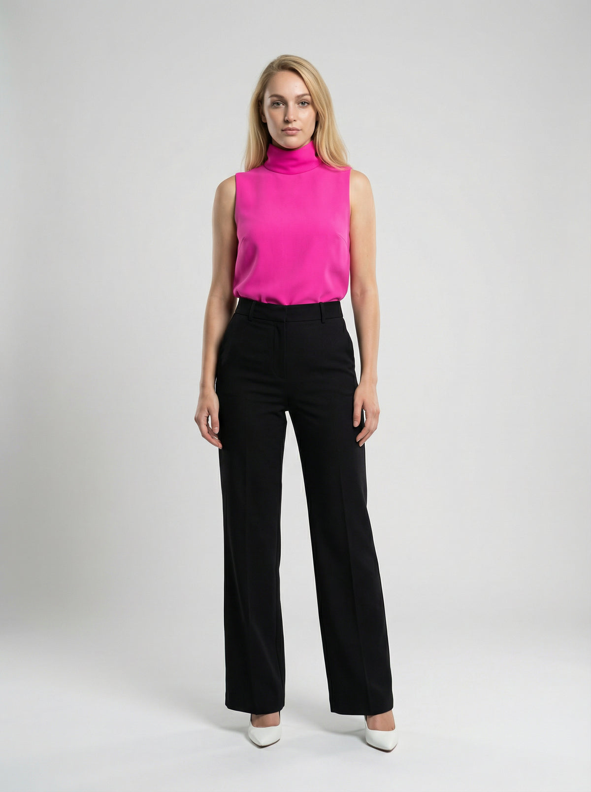 Dolce & Gabbana Pink Virgin Wool Sleeveles T-Shirt