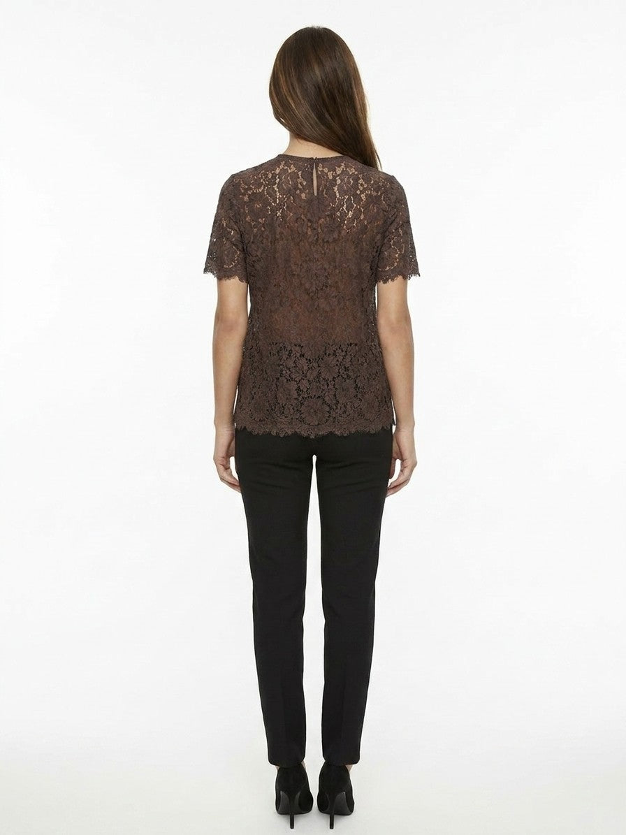 Dolce & Gabbana Brown Silk Blend T-Shirt - Timeless Elegance