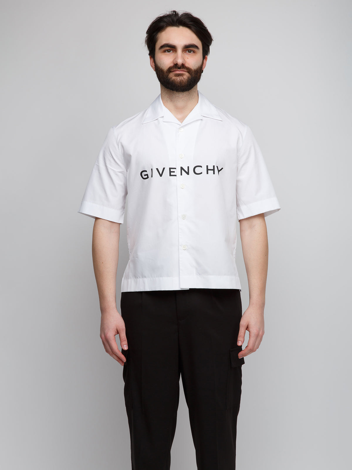 Givenchy Bicolor Cotton Shortsleeve Shirt - Effortless Luxury