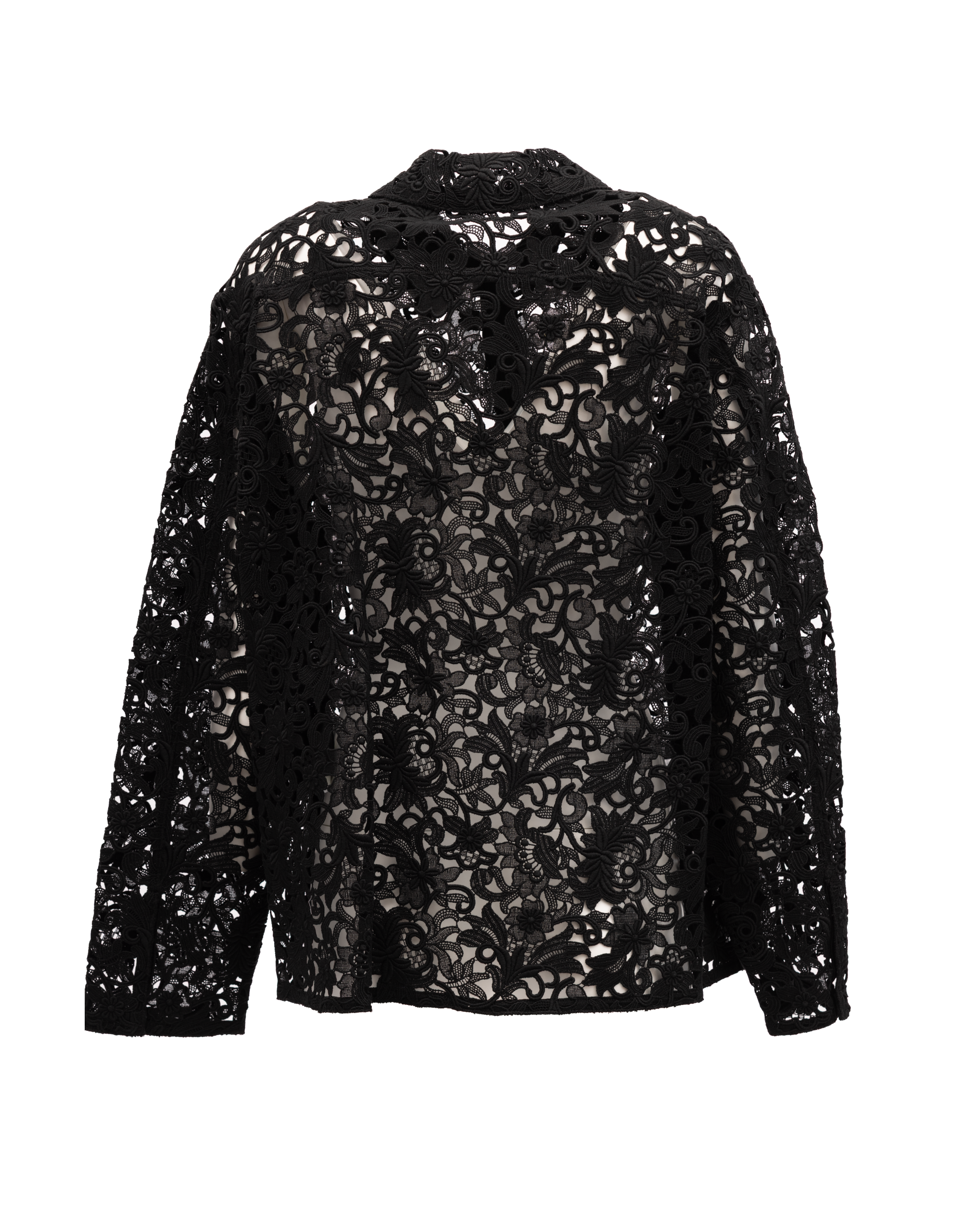 Valentino Garavani Black Floral Lace Shirt