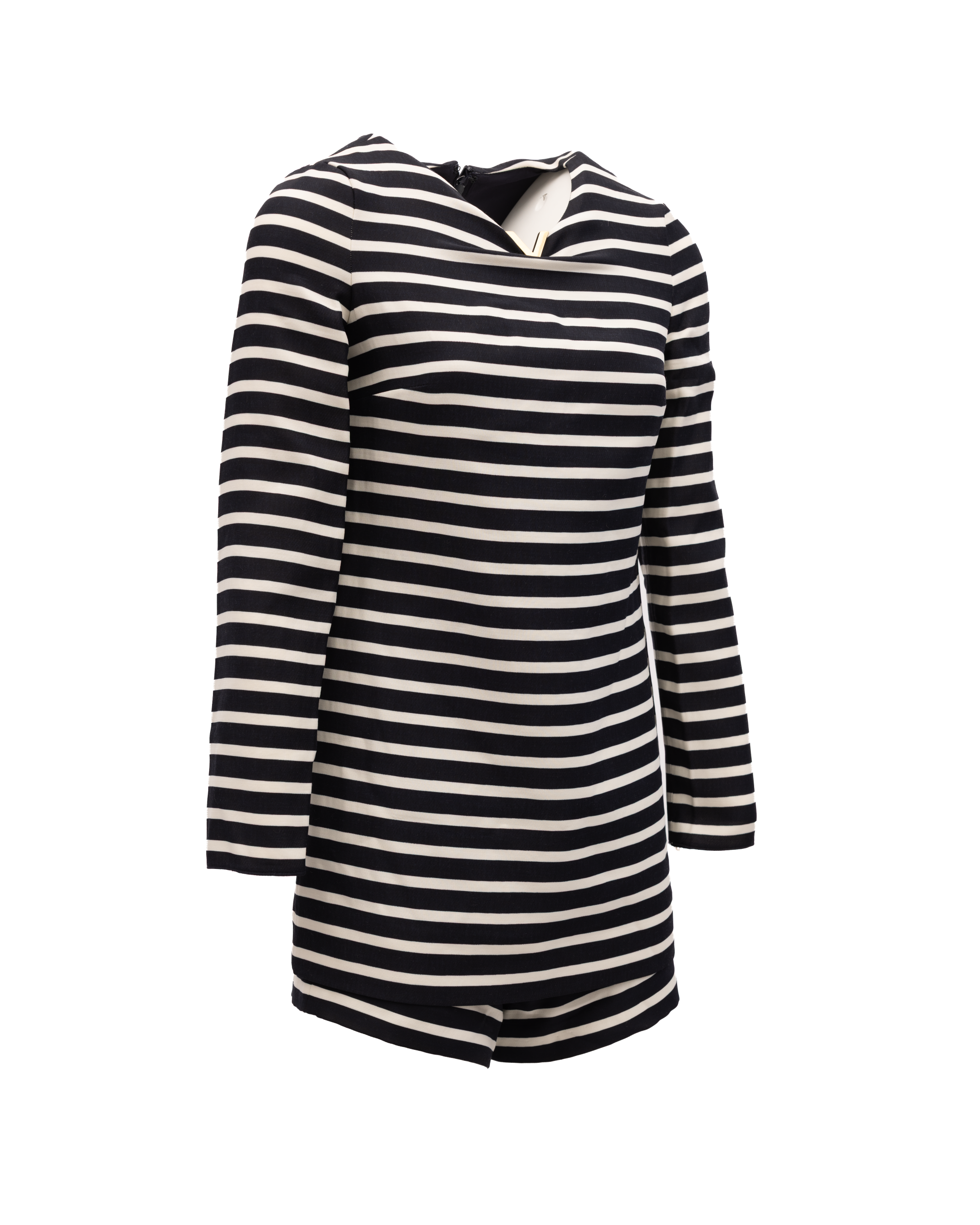 Valentino Garavani Black and White Striped Romper