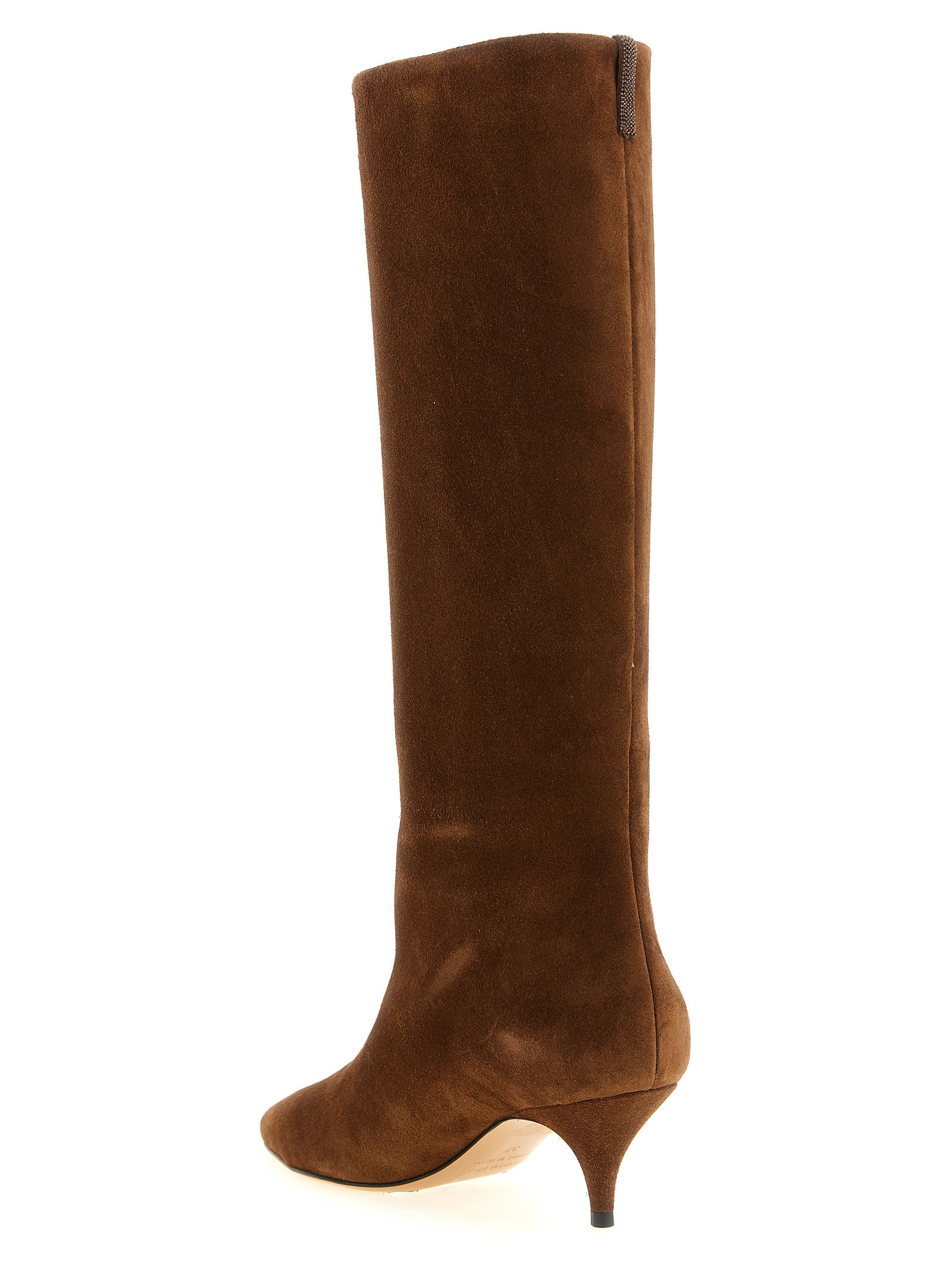 Fabiana Filippi Brown Suede Leather Over The Knee