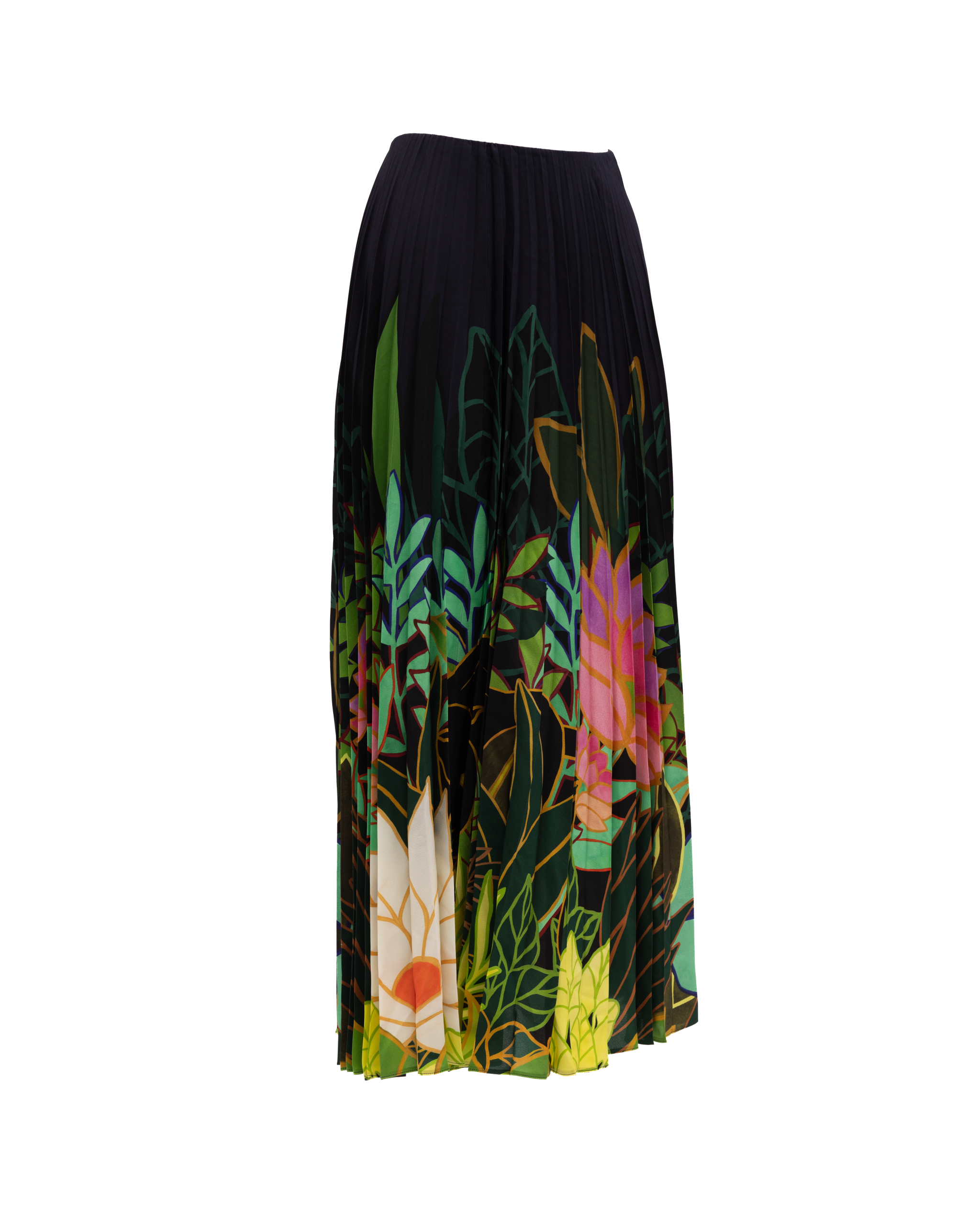 Valentino Garavani Pleated Floral Maxi Skirt