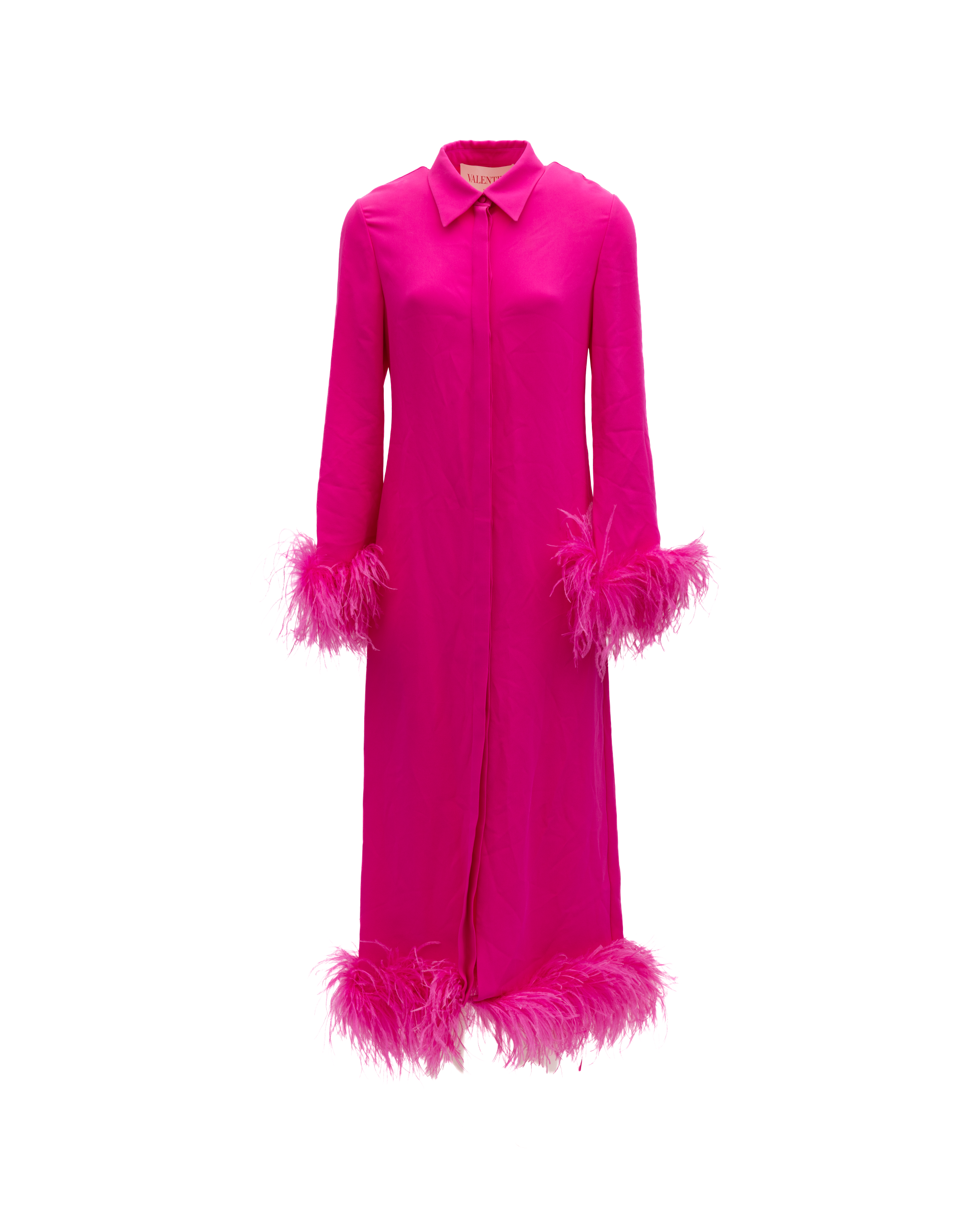 Valentino Garavani Pink Feather Hem Dress