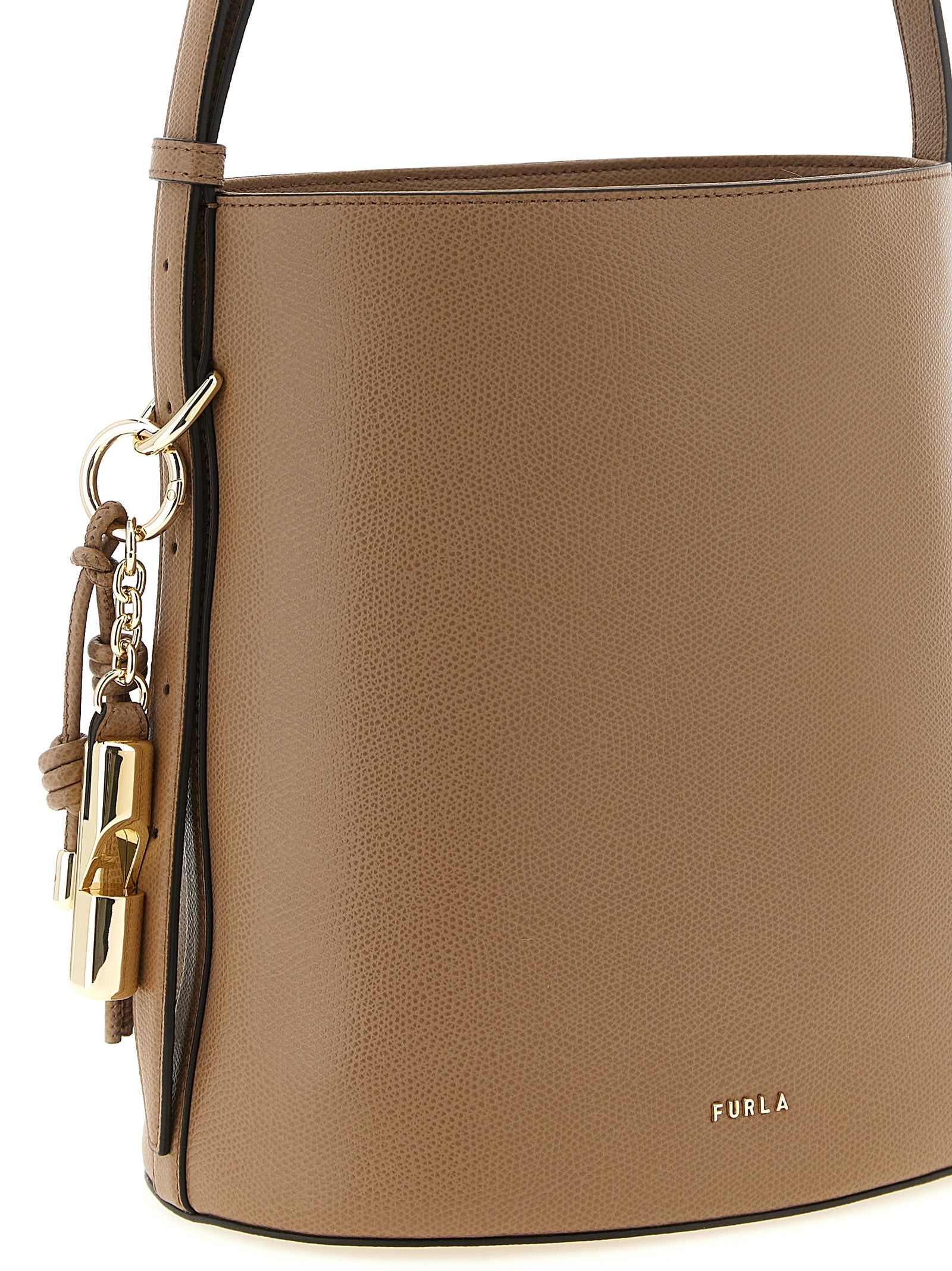 Furla Beige Calfskin Shoulder Bag