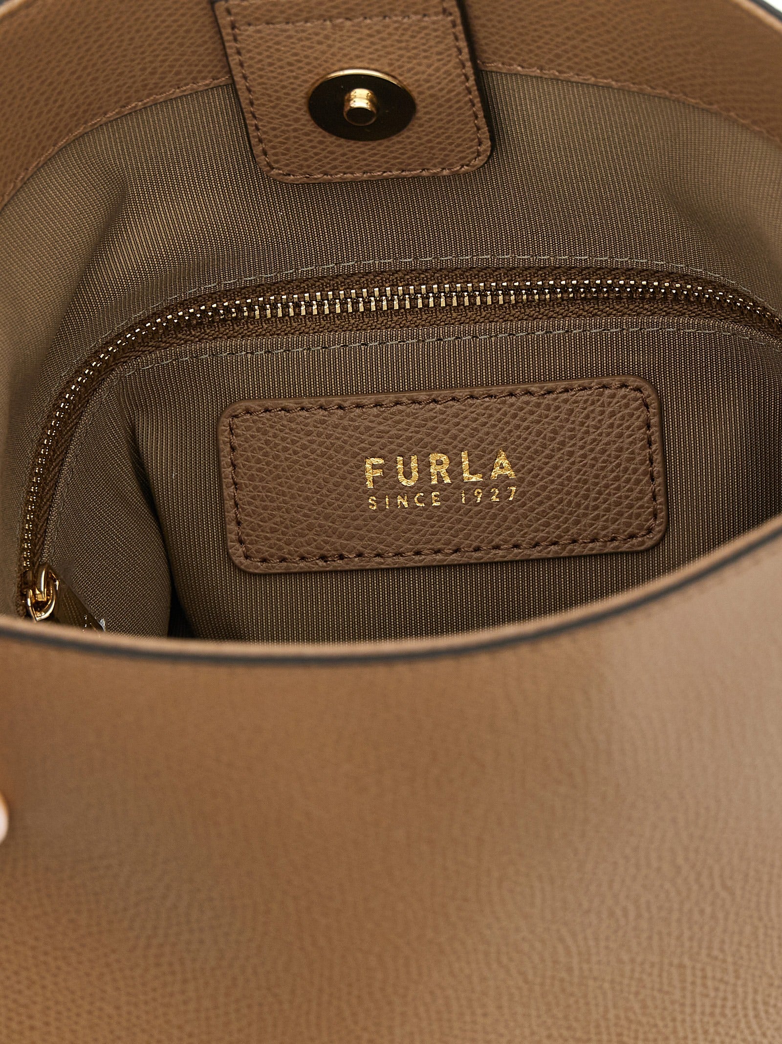 Furla Beige Calfskin Shoulder Bag