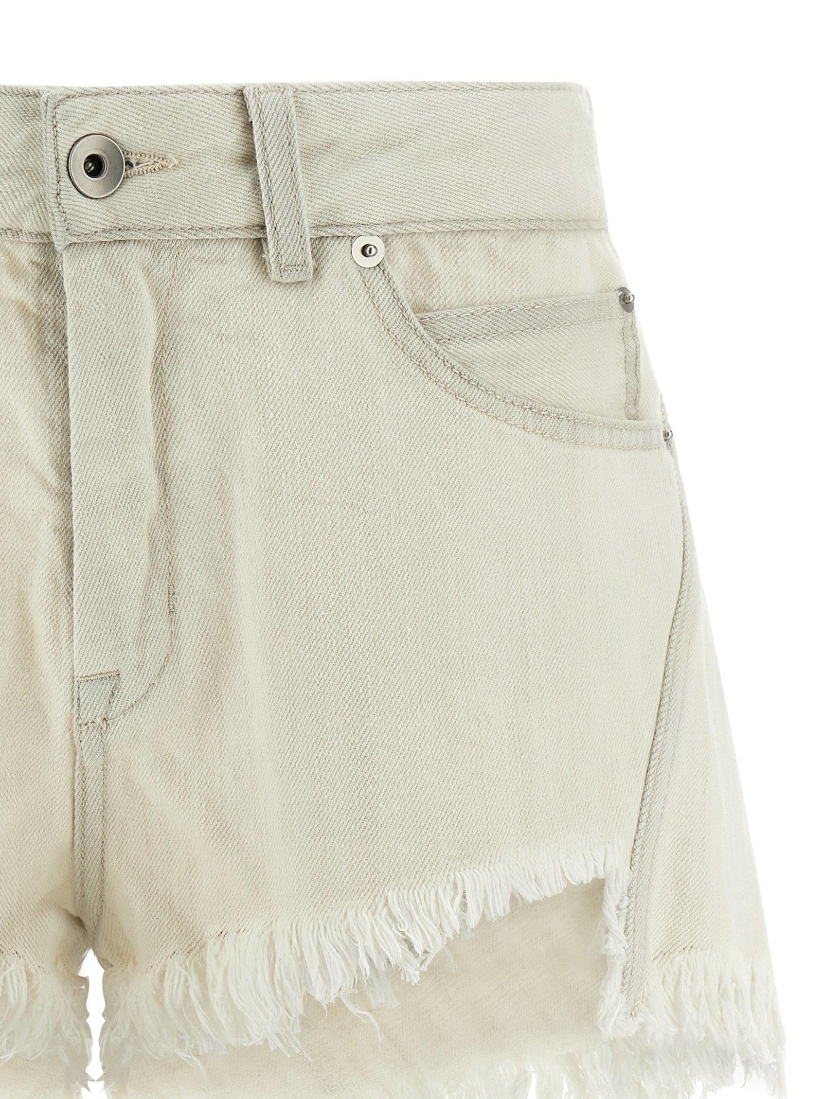 Rick Owens White Cotton Bermuda Shorts