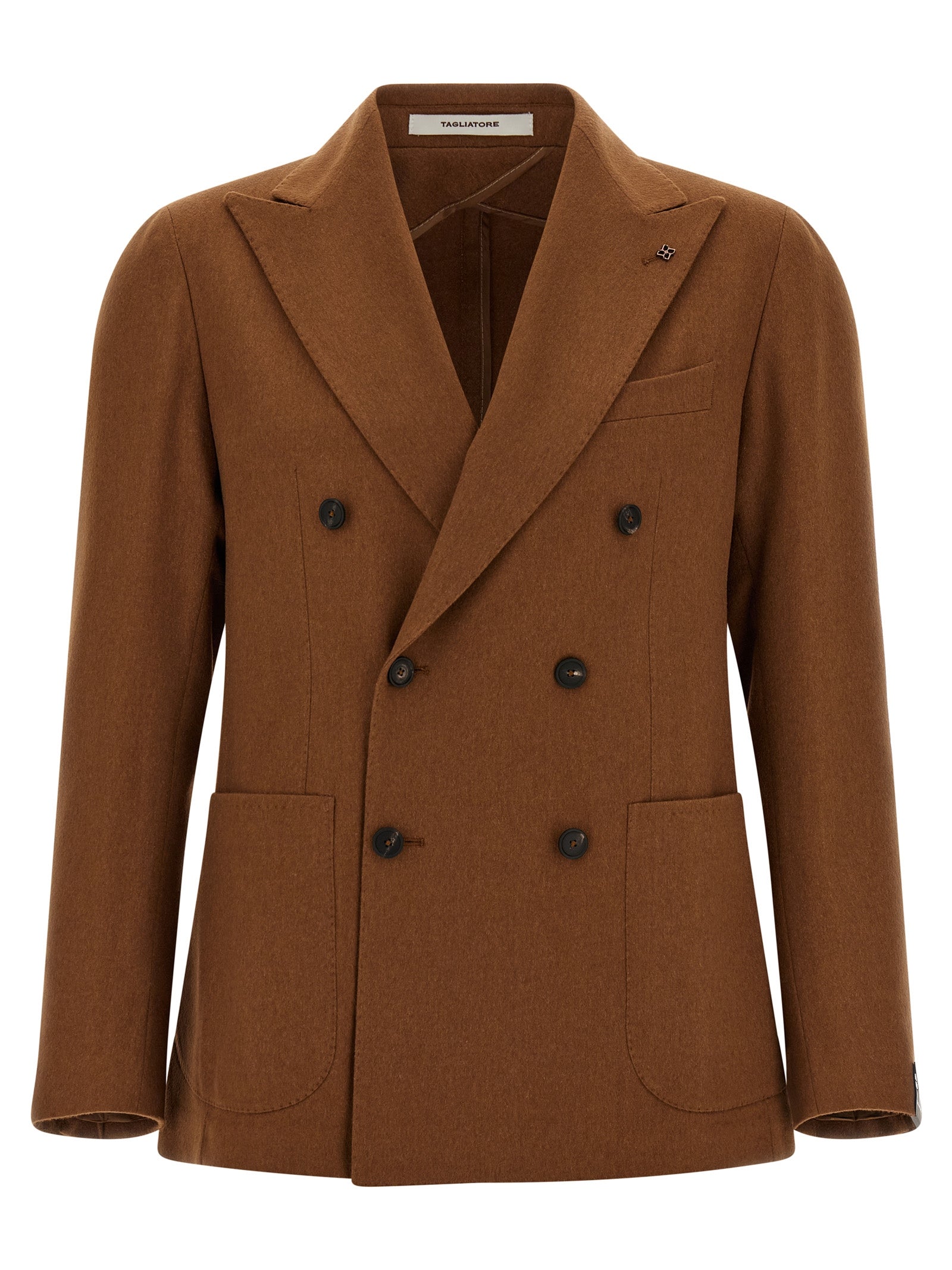 Discover the TAGLIATORE Montecarlo blazer, a masterpiece in pure camel hair, embodying Italian craftsmanship and sophisticated elegance for the discerning wardrobe.