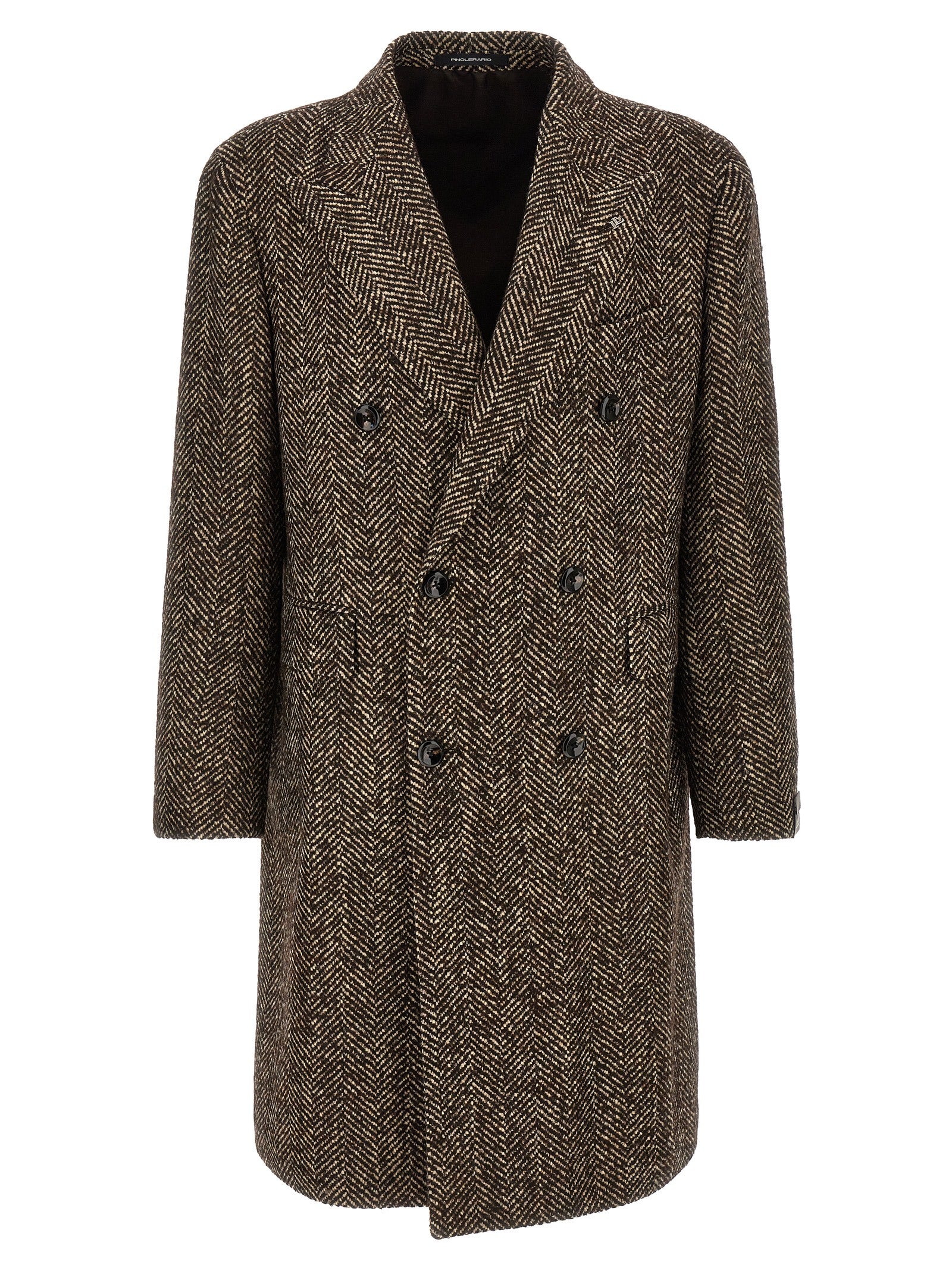 Tagliatore Brown Wool Coat - Timeless Elegance in Luxury Fashion
