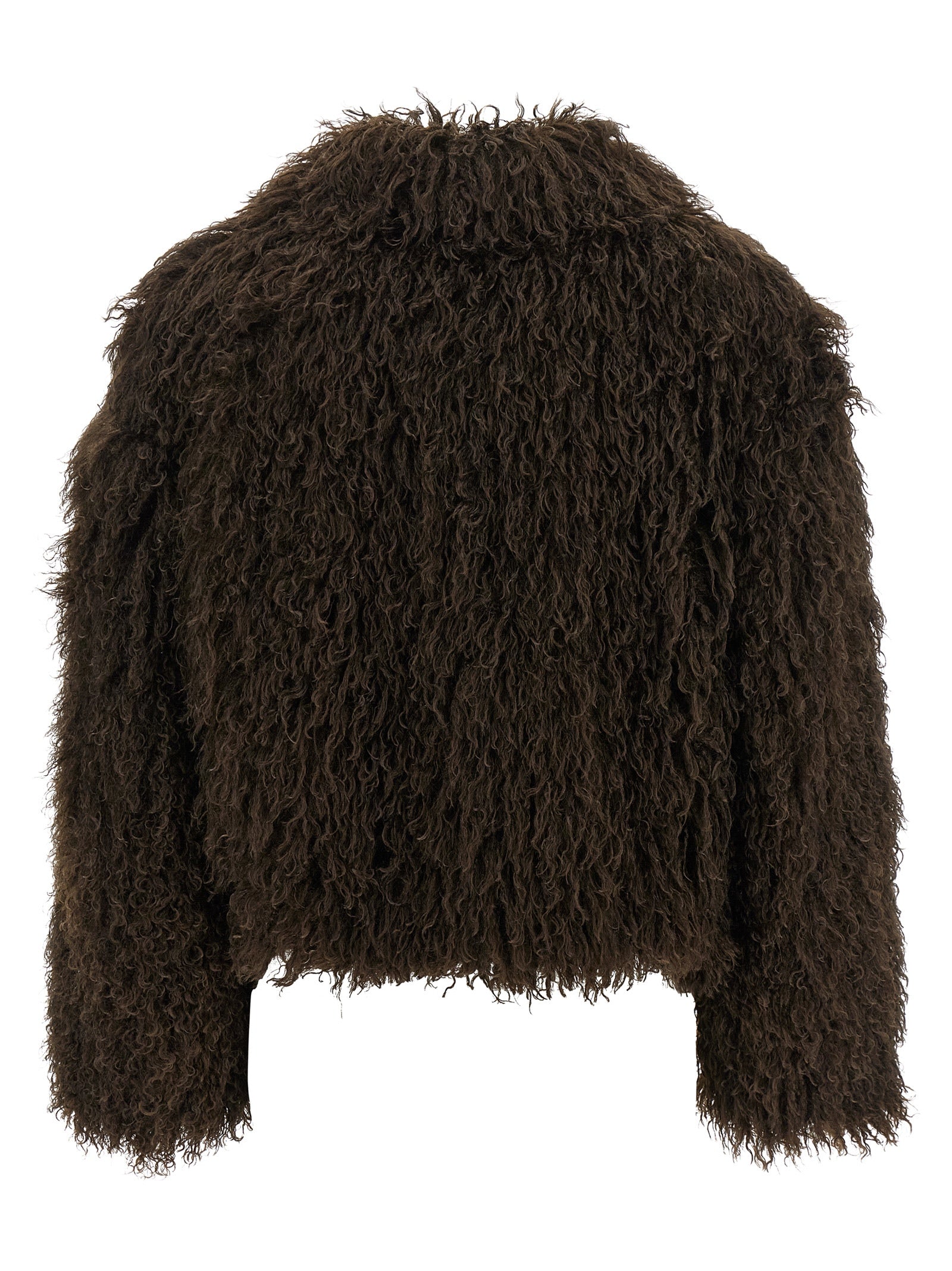 Tagliatore Eco-Fur Jacket - Luxurious Brown Statement Outerwear