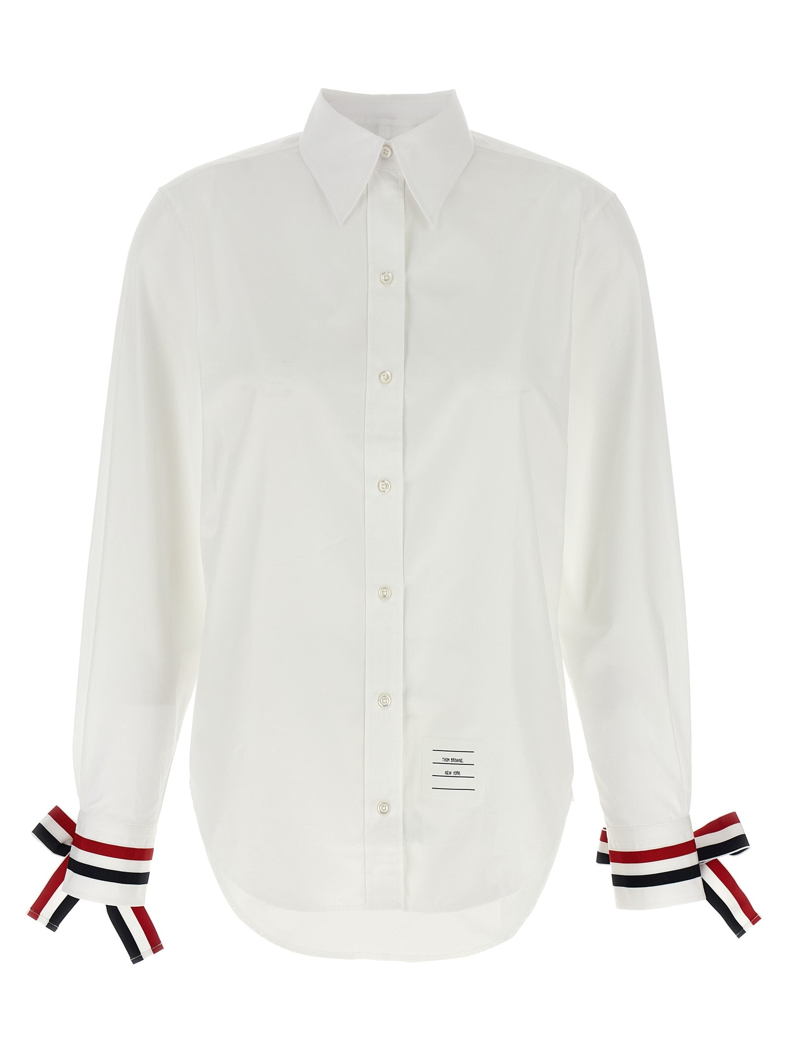 Thom Browne White Cotton Blouse - Modern Sophistication Redefined