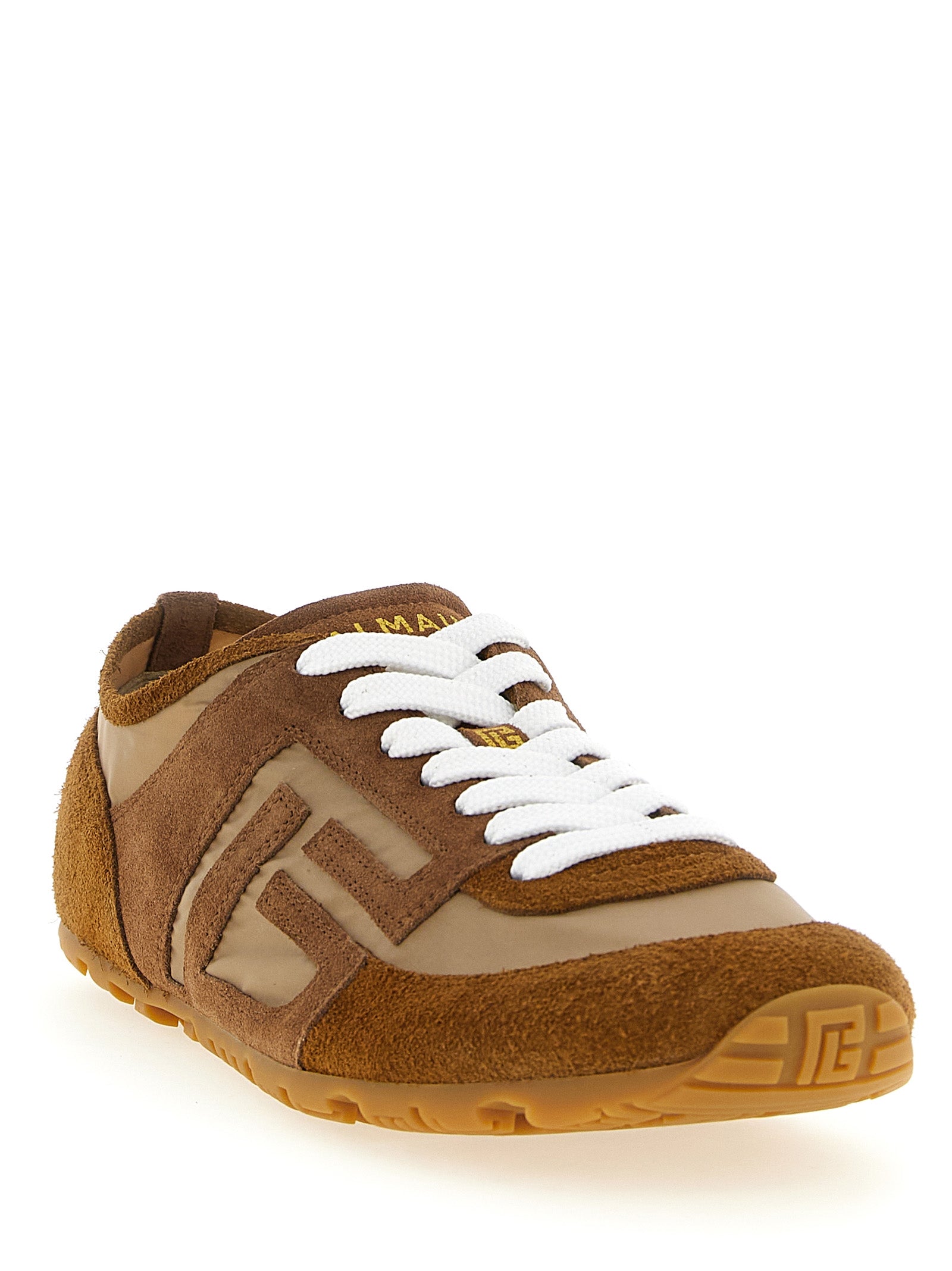 Balmain Racer 45 Sneakers - Luxurious Brown Calfskin Elegance
