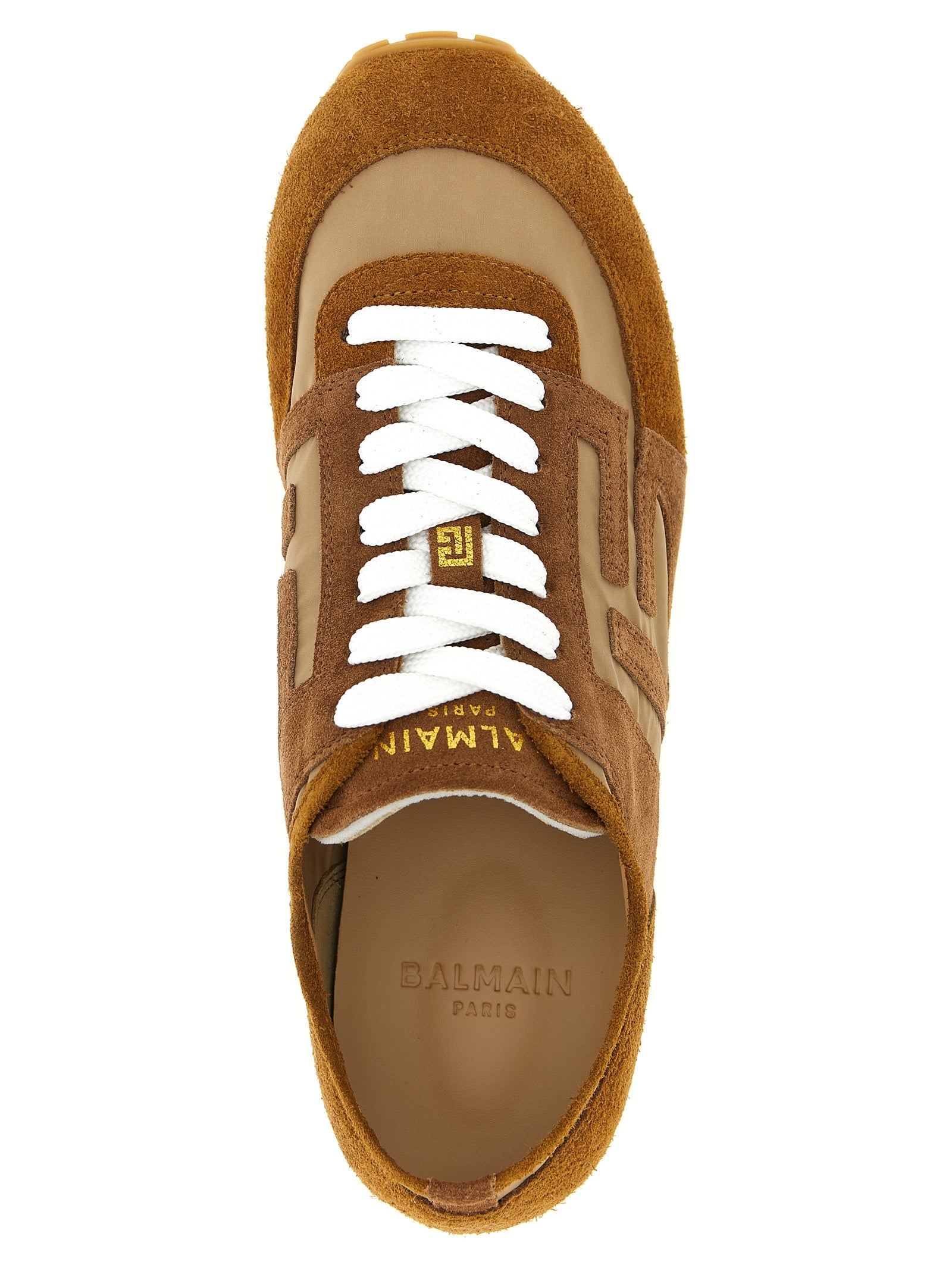Balmain Racer 45 Sneakers - Luxurious Brown Calfskin Elegance