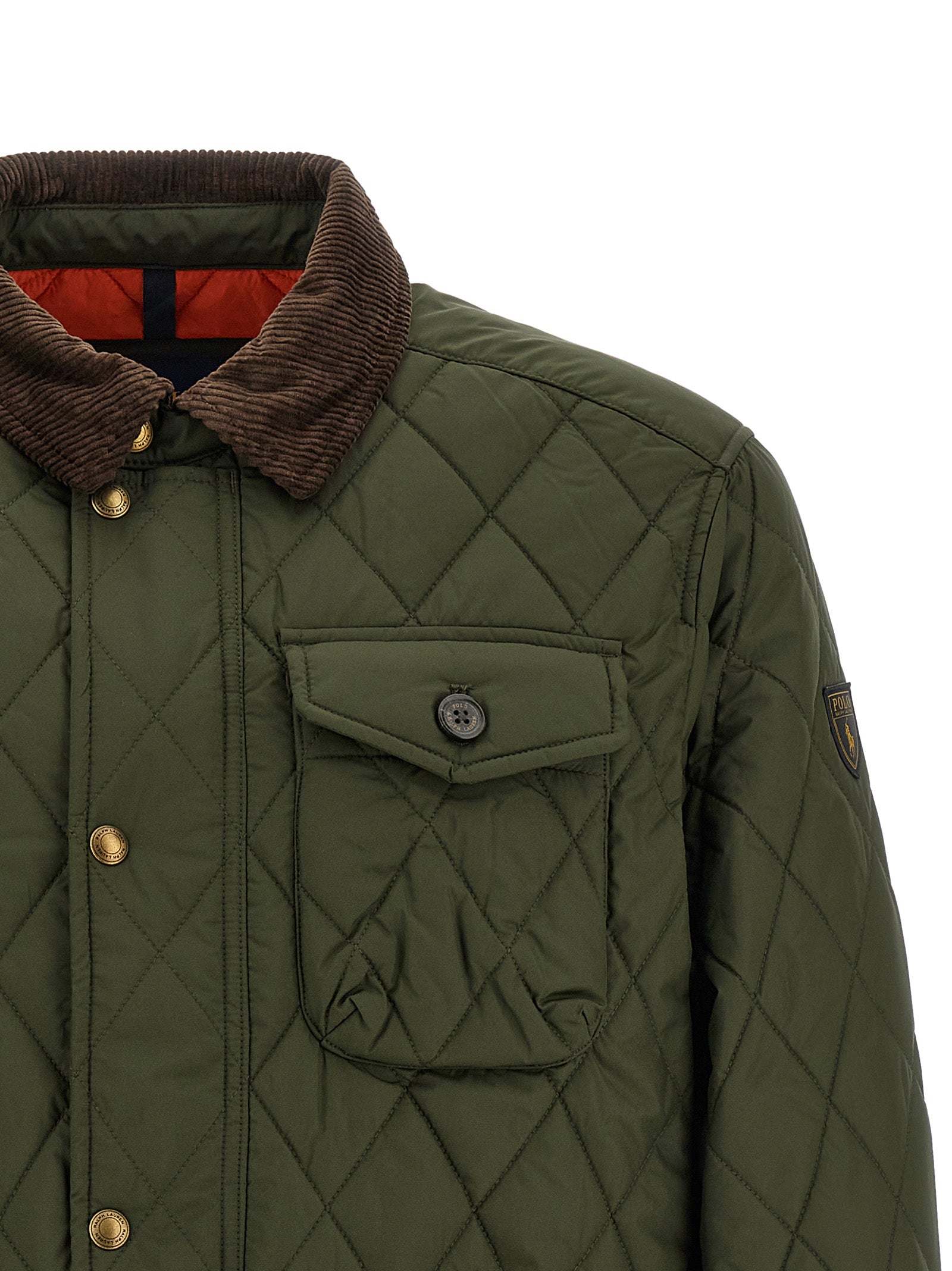Indulge in the sophistication of the Polo Ralph Lauren Bicolor Polyester Full-Length Jacket, where diamond quilted elegance meets timeless craftsmanship for a statement of luxury.