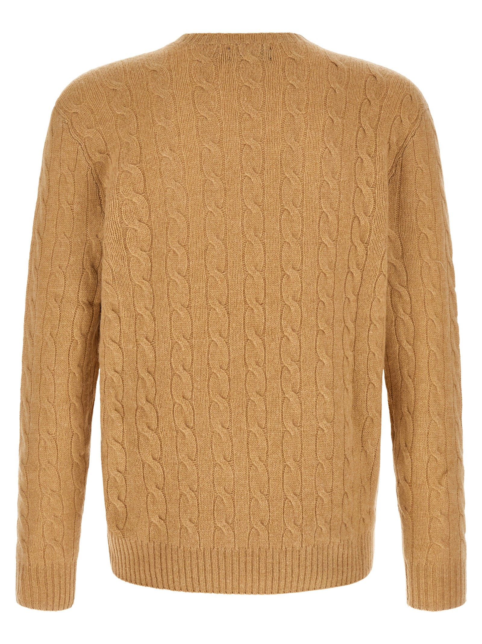 Indulge in the timeless elegance of the Polo Ralph Lauren Beige Wool Cardigan, crafted from a luxurious wool-cashmere blend, embodying sophistication and comfort for discerning tastes.