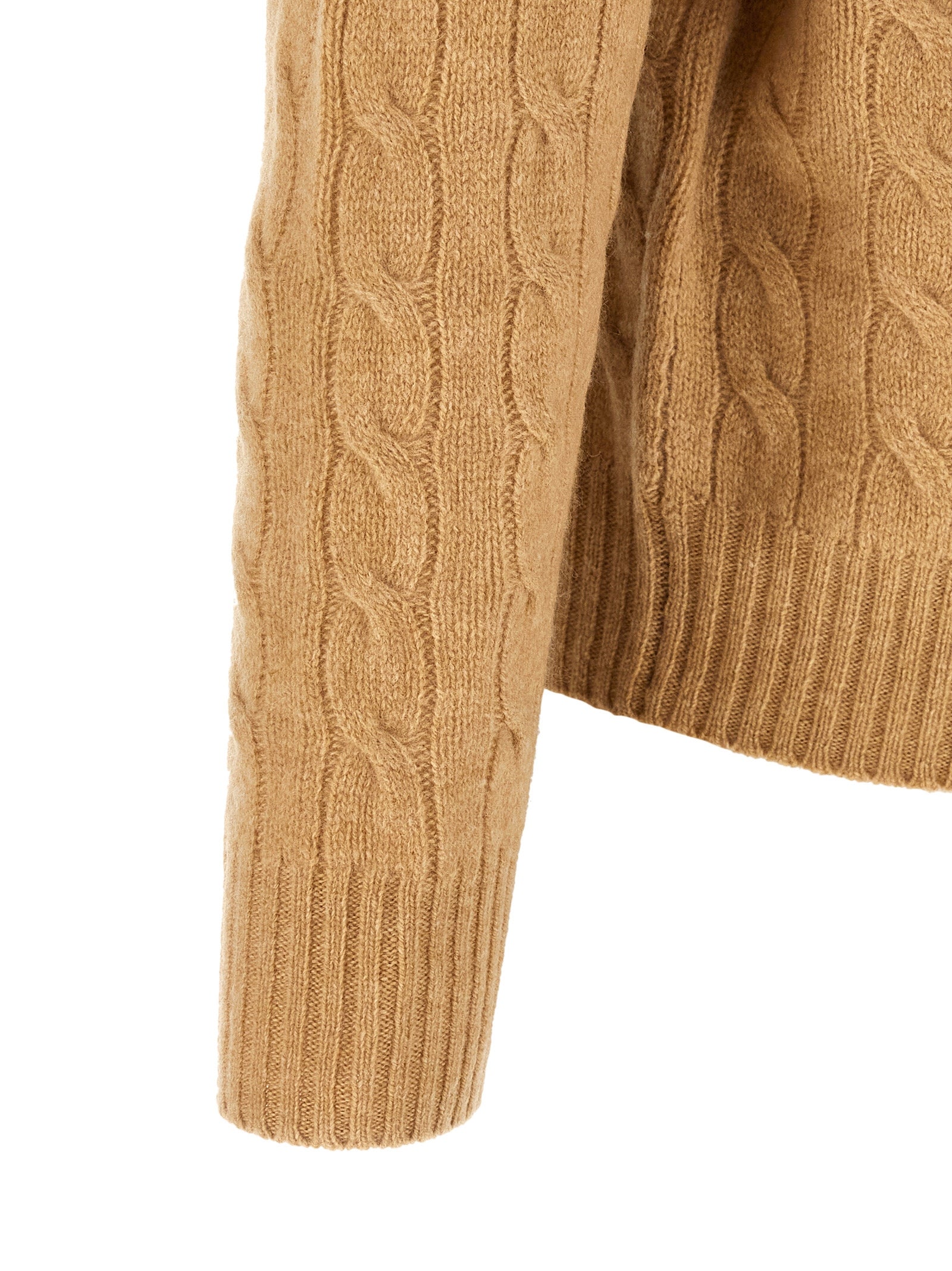 Indulge in the timeless elegance of the Polo Ralph Lauren Beige Wool Cardigan, a luxurious blend of wool and cashmere, embodying sophistication and comfort for discerning tastes.