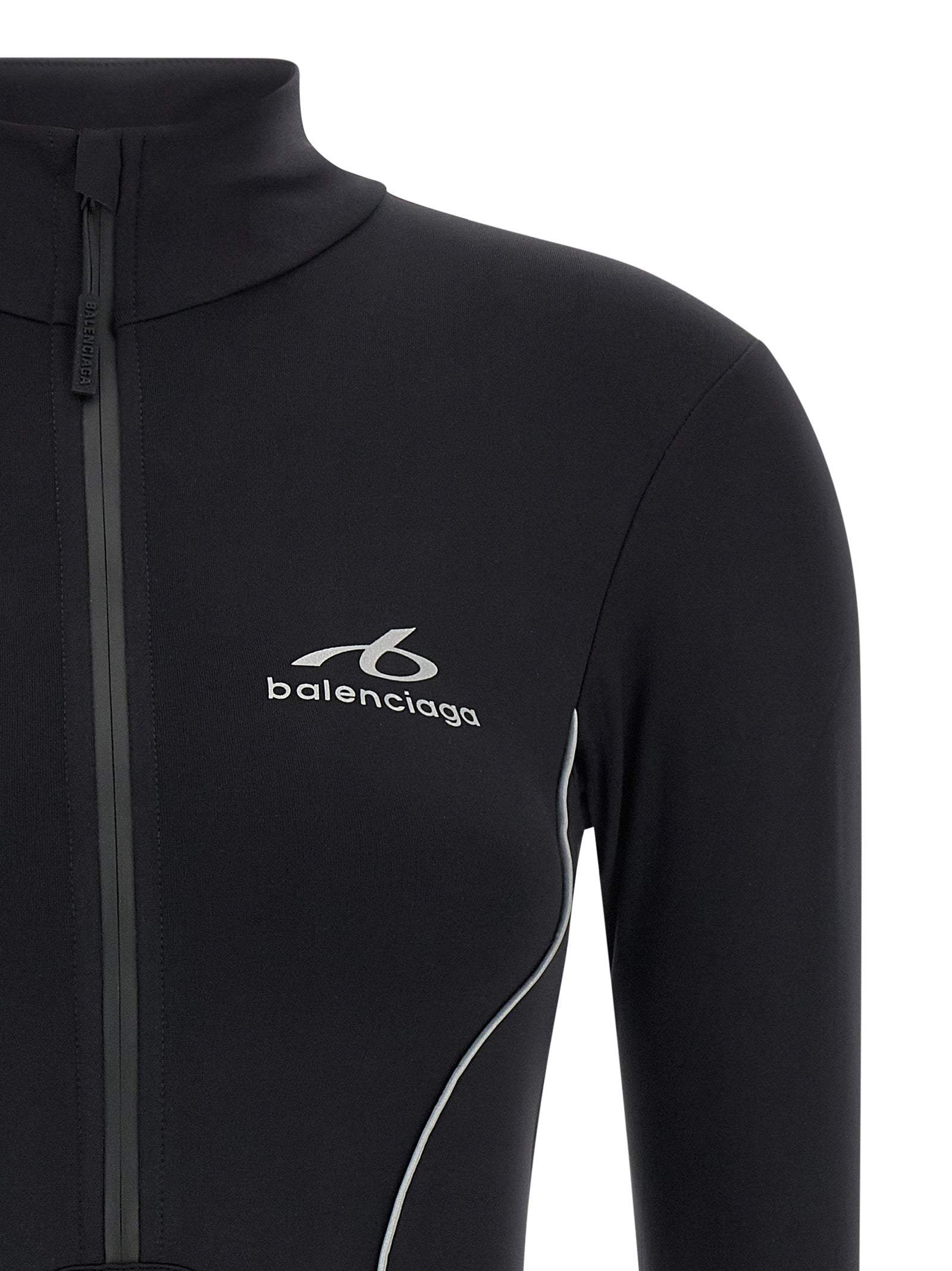 Discover the Balenciaga Black Polyamide Bodysuit, a masterpiece of technical fabric and sleek design, elevating your activewear with luxurious precision and style.