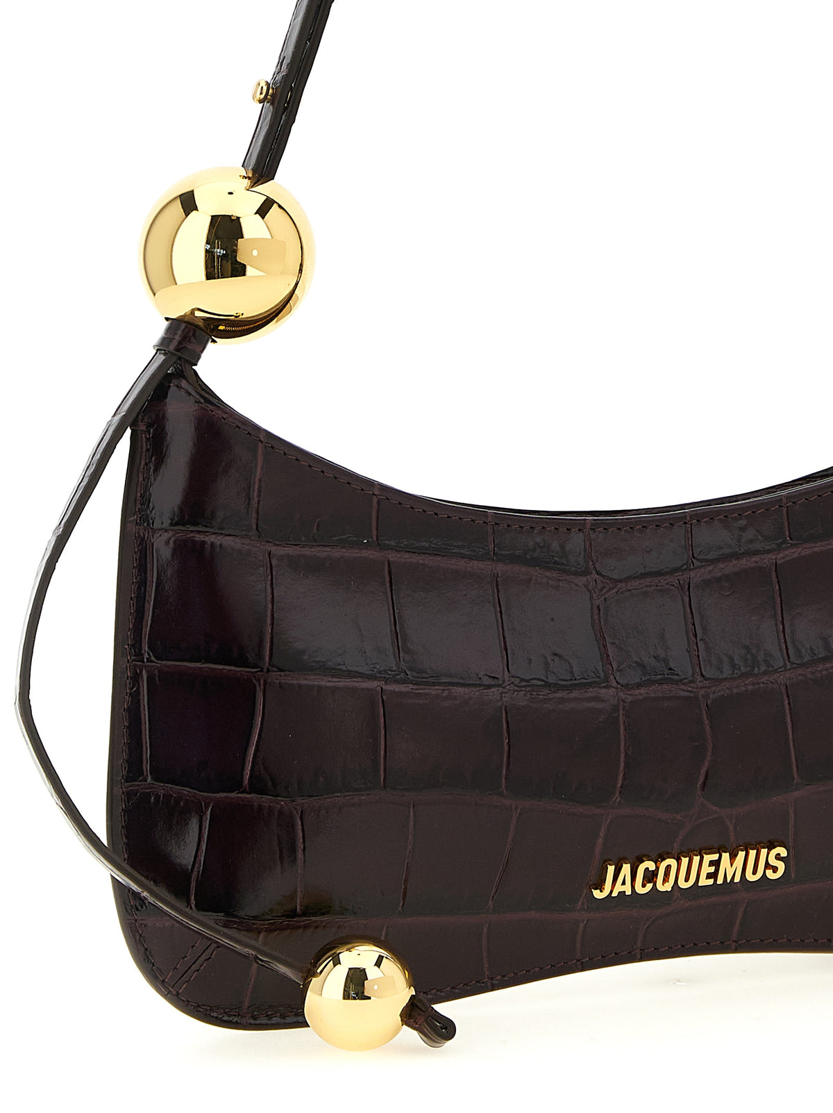 Discover the Jacquemus Bordeaux Calfskin Shoulder Bag, a masterpiece of geometric elegance crafted from luxurious calf leather, perfect for the discerning fashion connoisseur.