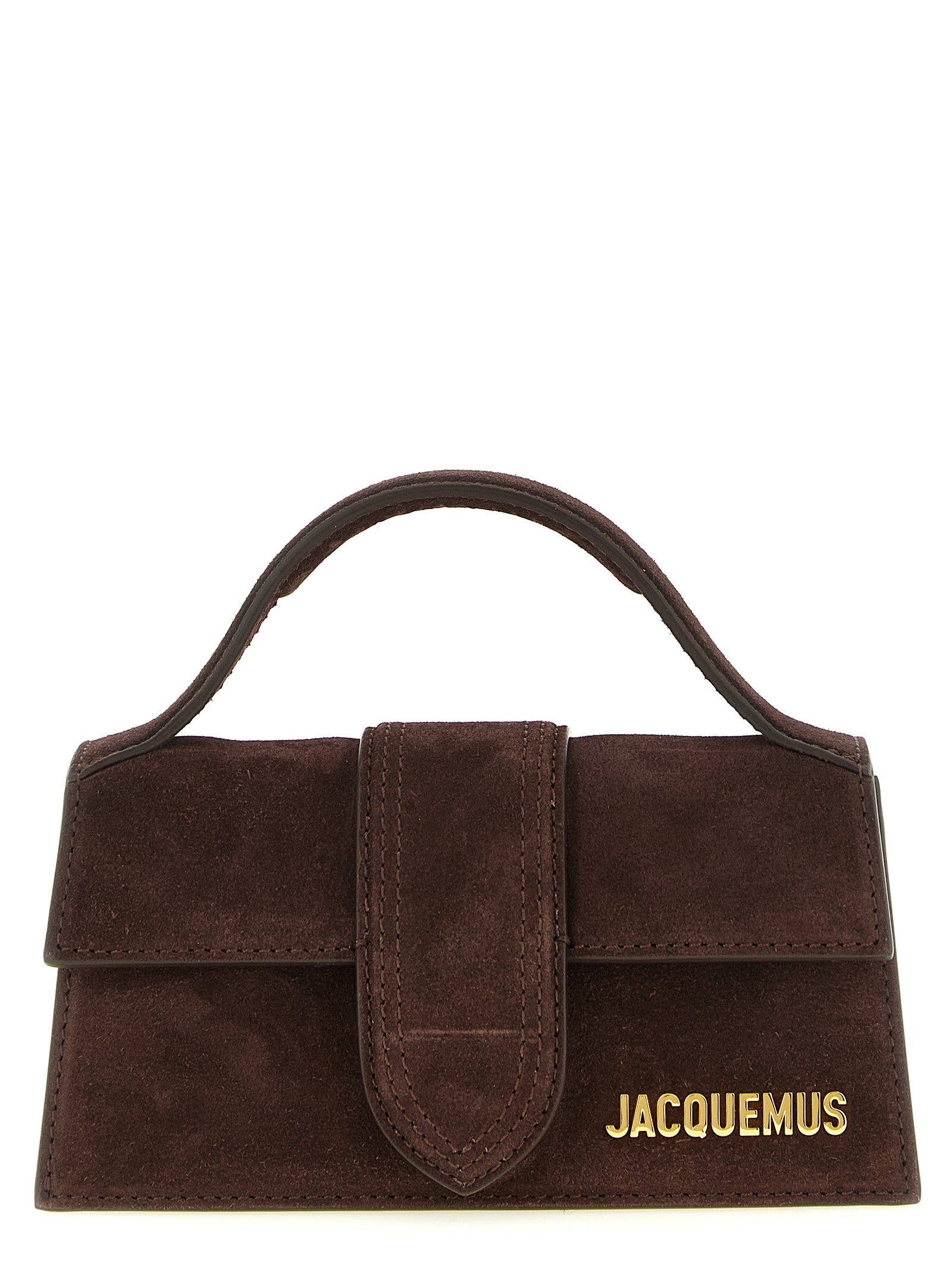 Indulge in the exquisite Jacquemus Brown Calfskin Handbag, a masterpiece of Italian craftsmanship that embodies geometric elegance and timeless sophistication.