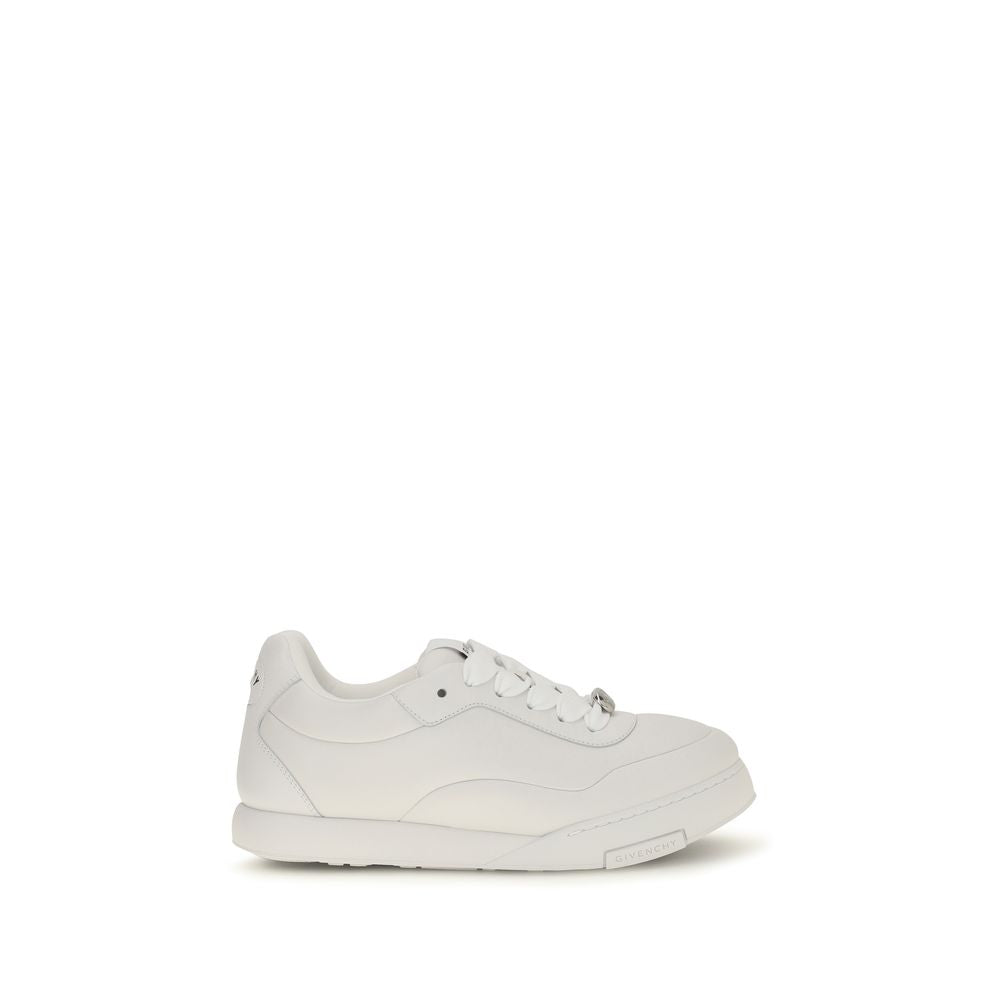 Elevate your streetwear aesthetic with Givenchy's White Calf Leather Bos Taurus Sneakers, where luxurious lamb nappa leather meets signature padded design for timeless sophistication.