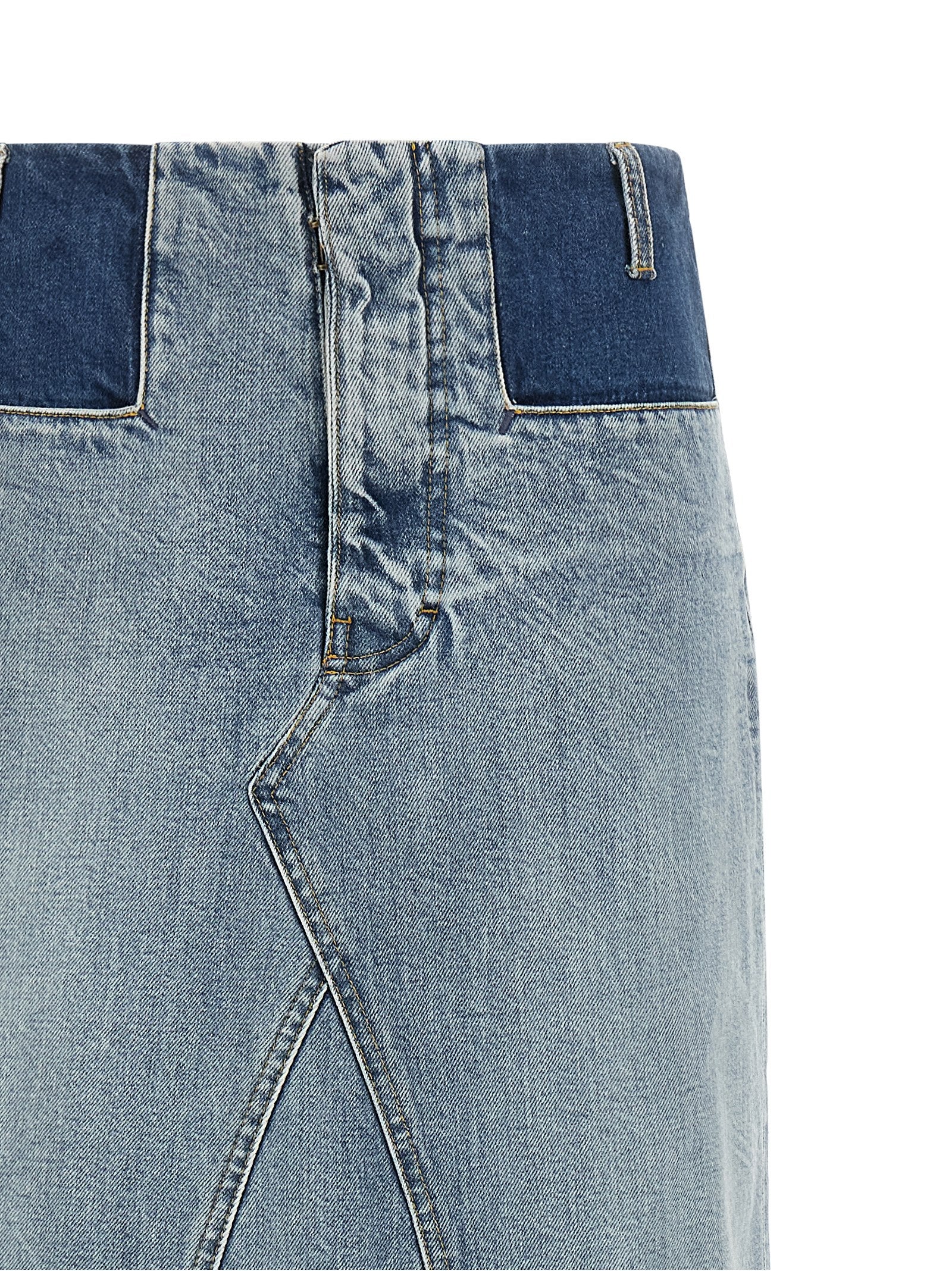 Maison Margiela Blue Cotton Mini Skirt