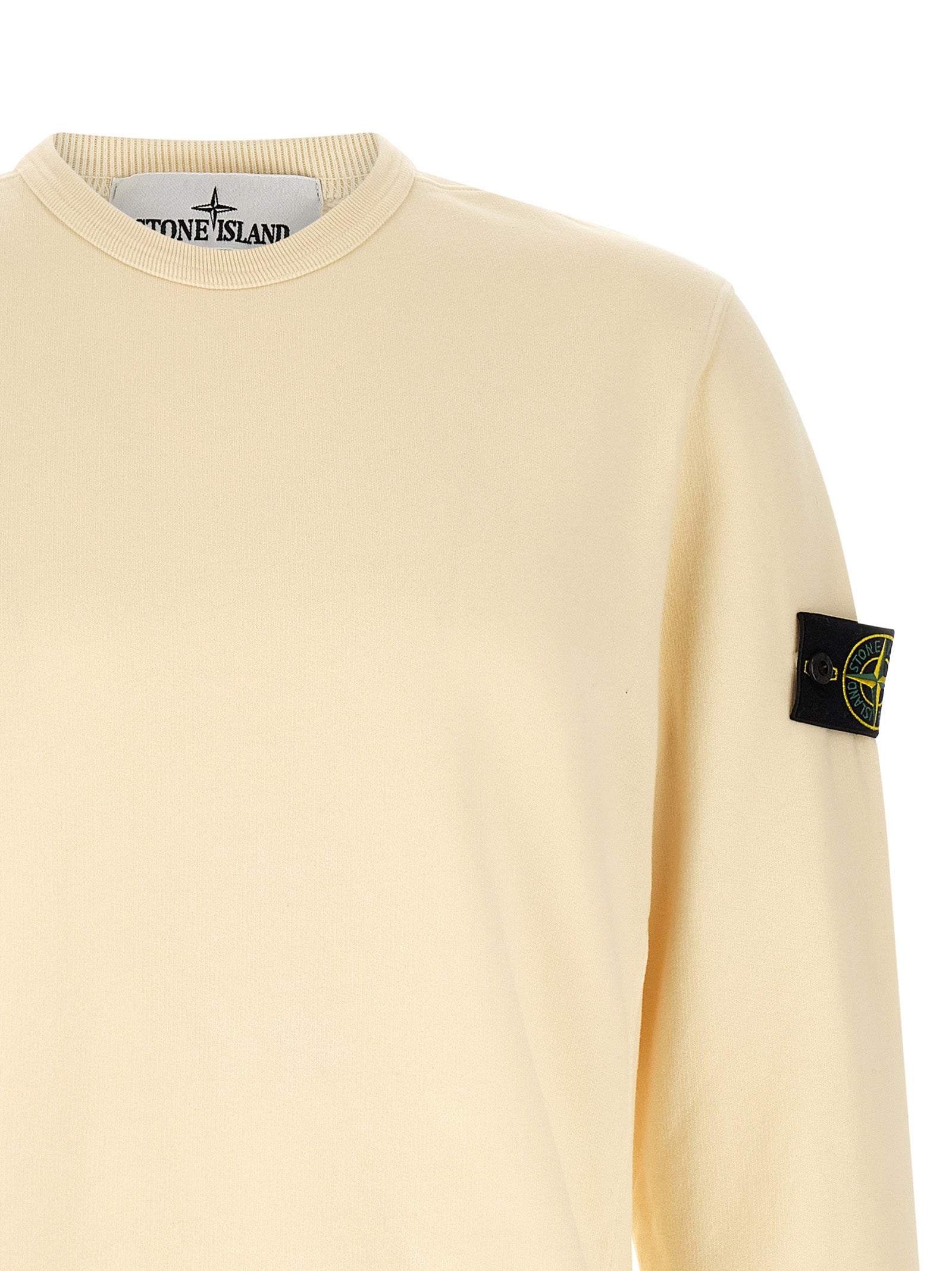 Stone Island White Cotton Sweatshirt