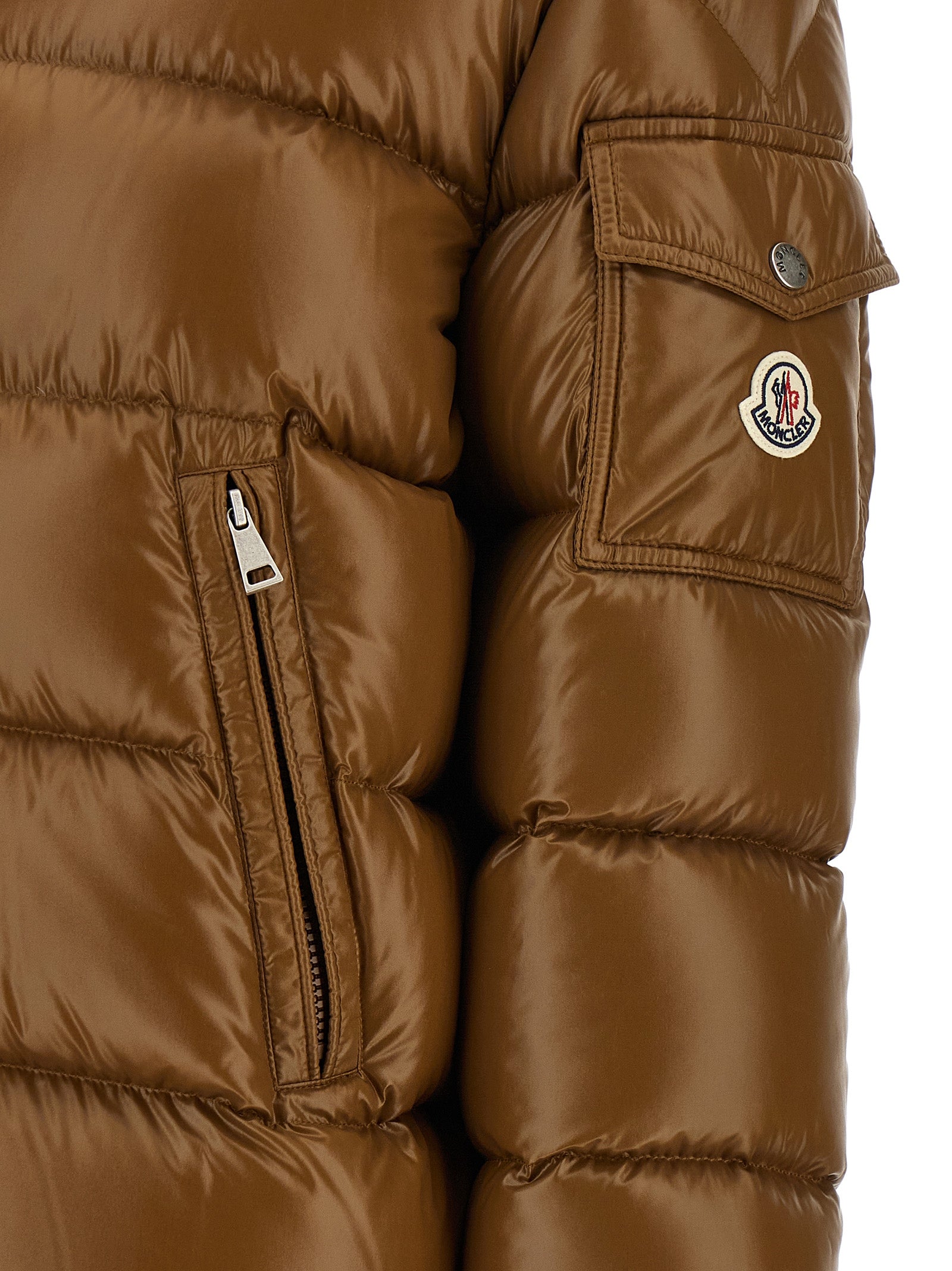 Moncler Brown Polyamide Full-Length Jacket - Elevate Your Elegance