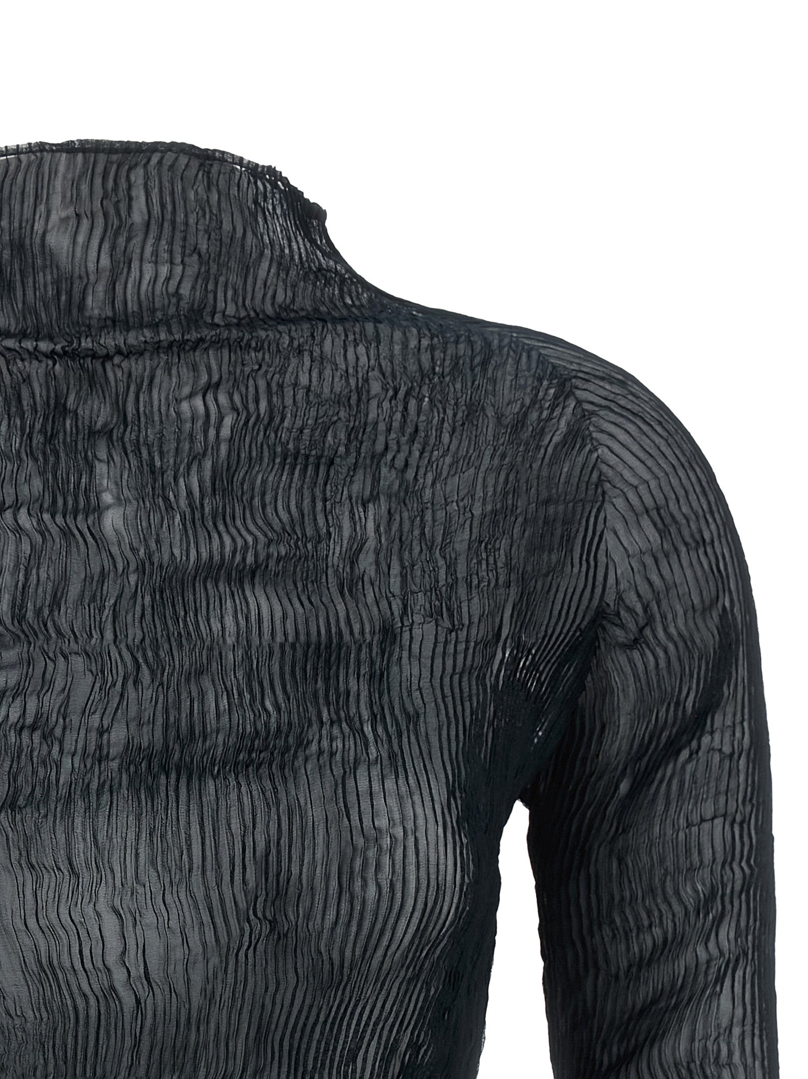 Issey Miyake Black Polyester Cardigan