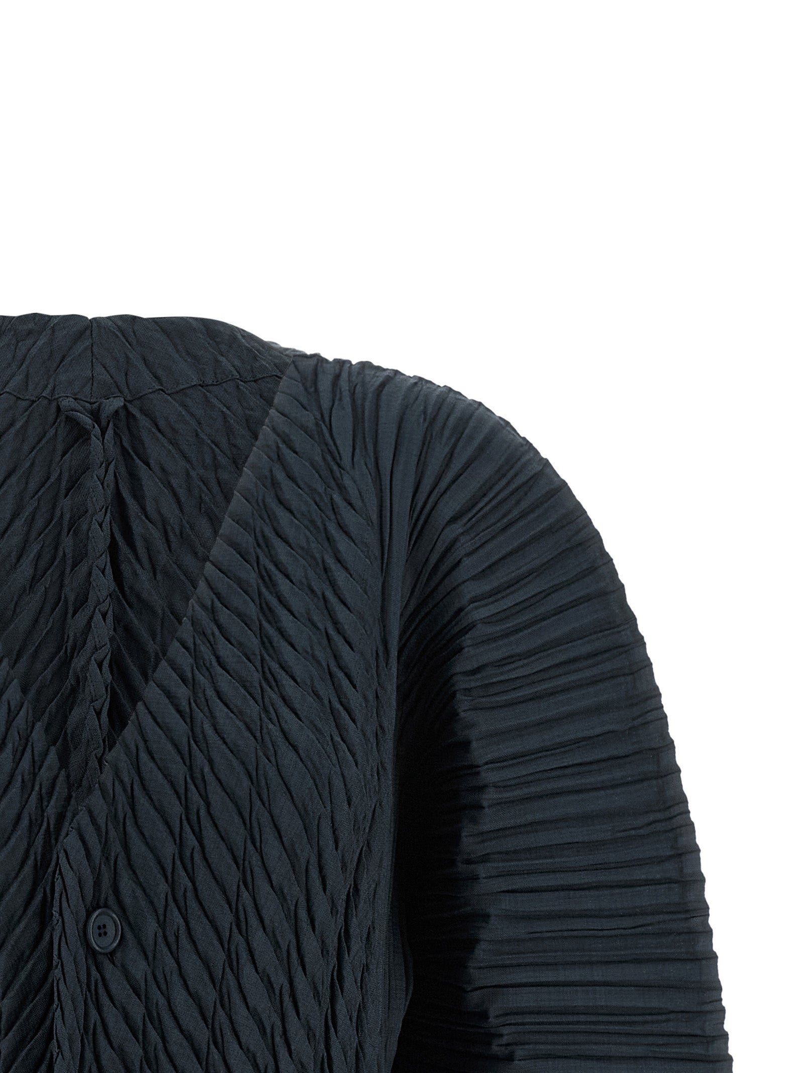Issey Miyake Black Polyester Cardigan