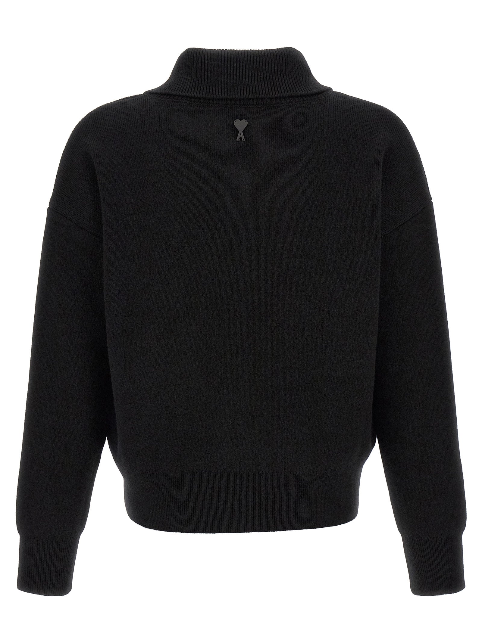 Ami Paris Black Wool Cardigan - Elevate Your Contemporary Elegance