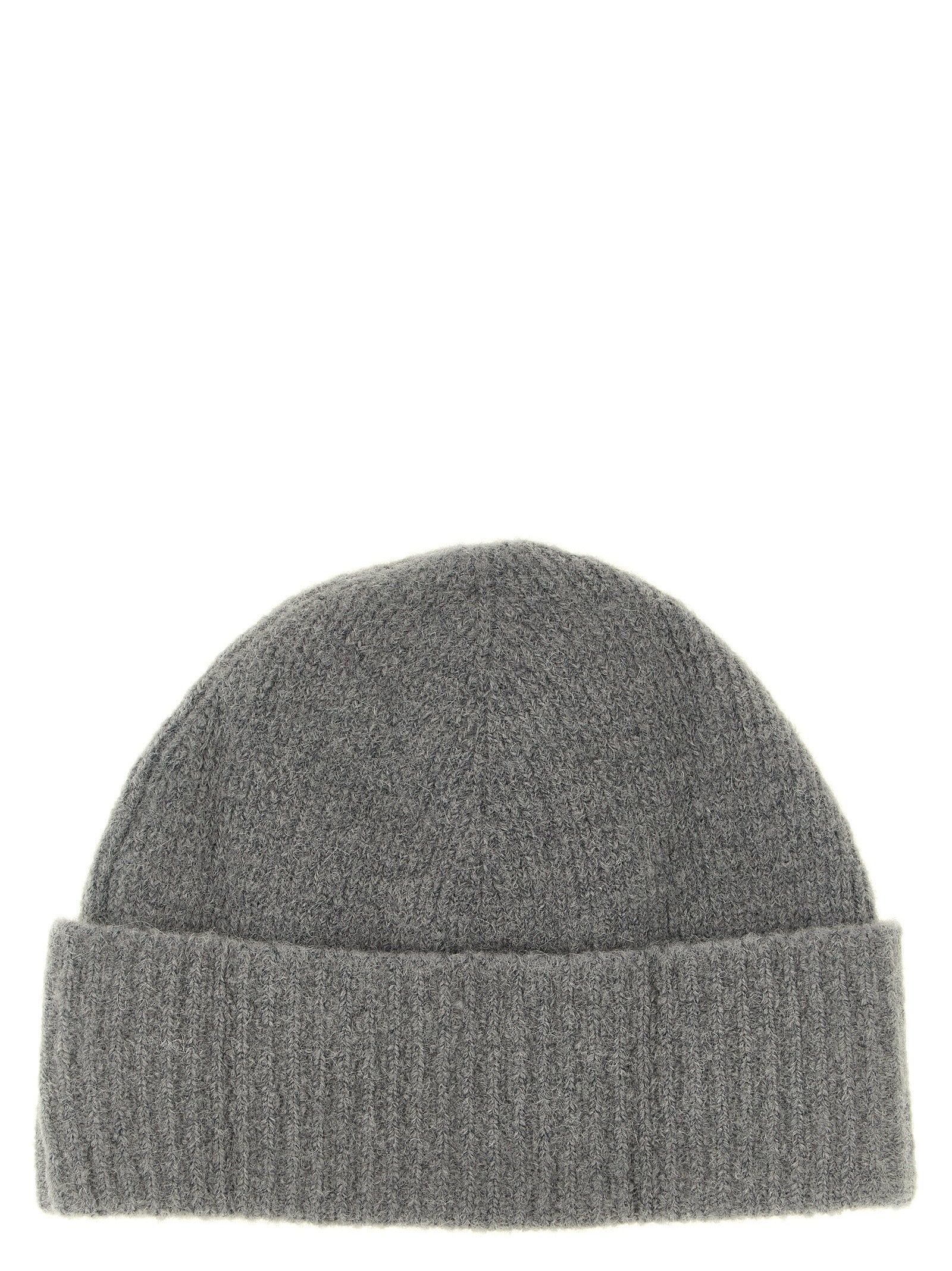 Ami Paris Gray Alpaca Leather Beanie