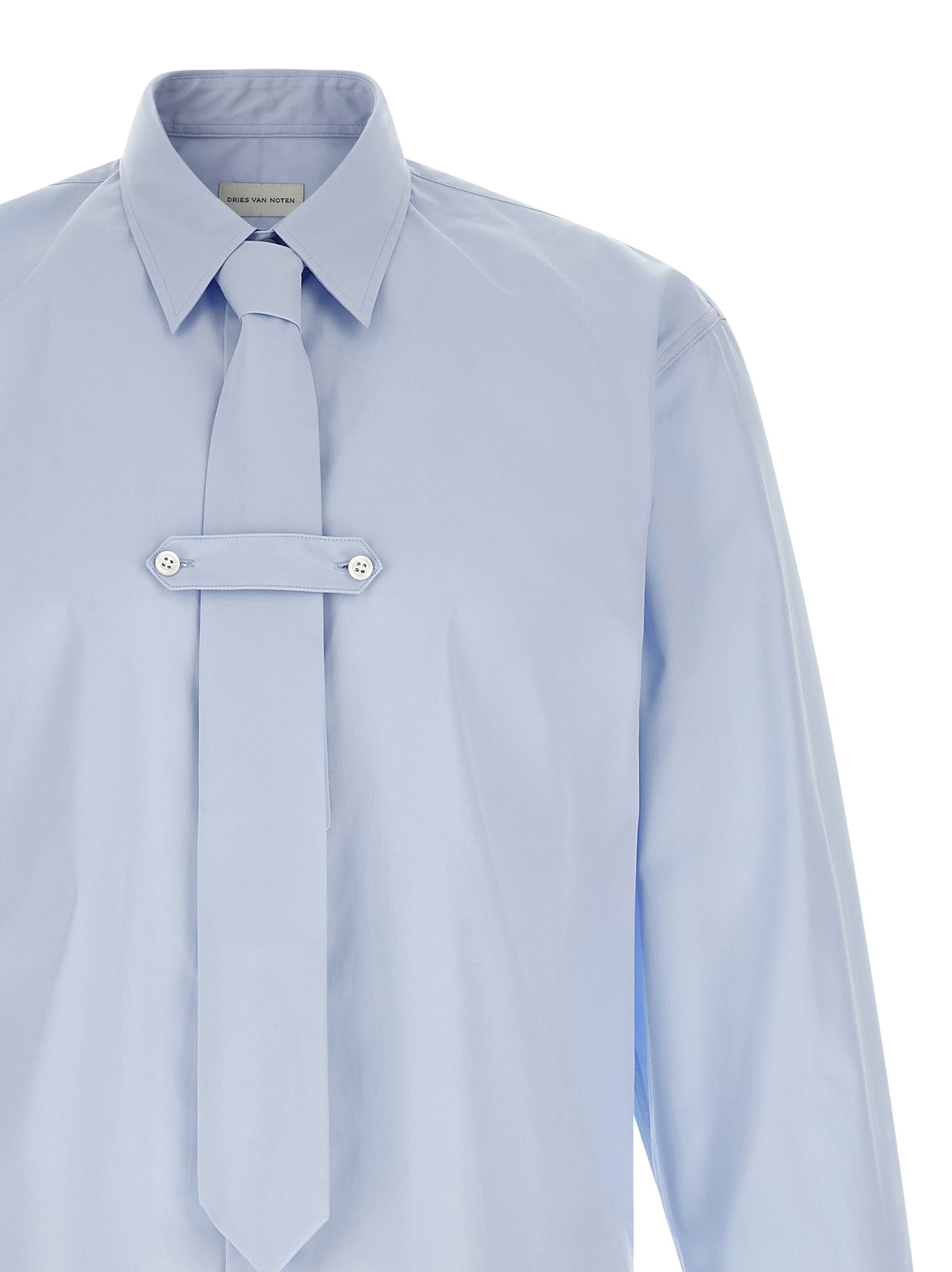 Dries Van Noten Blue Cotton Blouse - Timeless Elegance Redefined