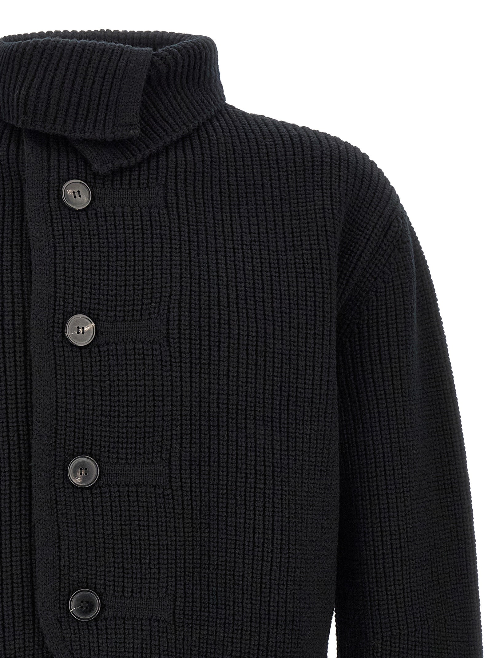 Dries Van Noten Blue Wool Cardigan - Timeless Luxury Elegance