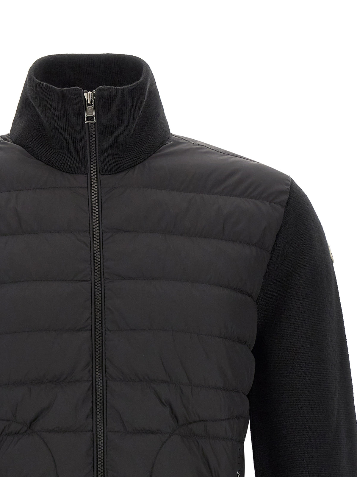 Moncler Black Polyamide Cardigan - Alpine Chic Luxury Wear