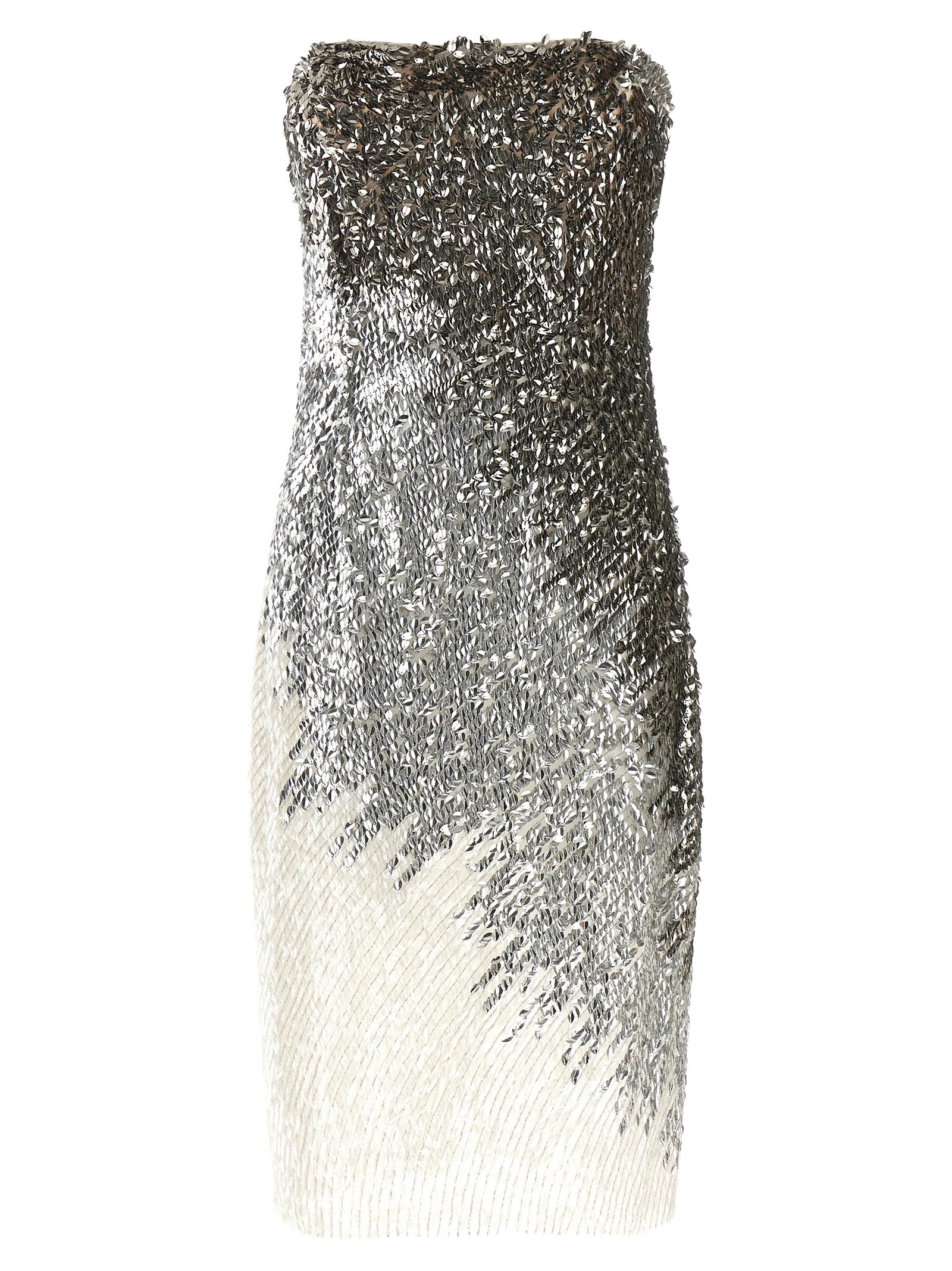Elisabetta Franchi Silver Polyamide Midi Dress - Modern Elegance