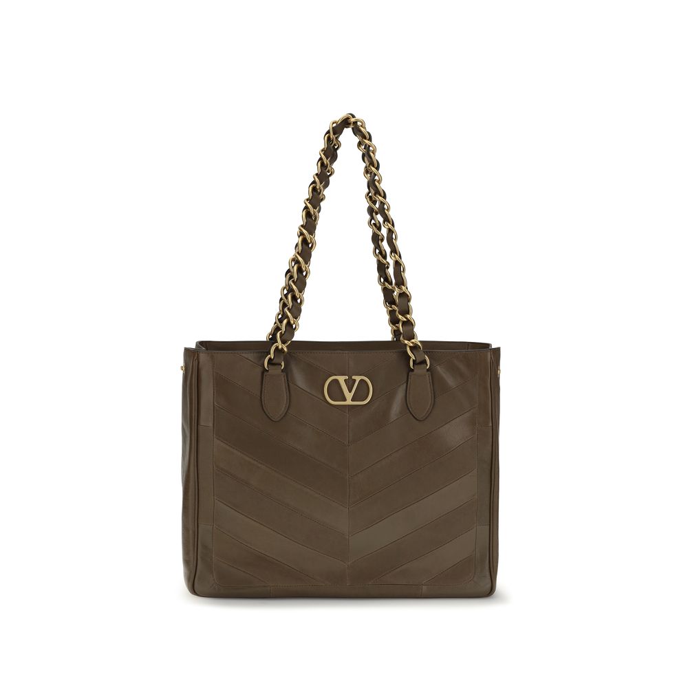 Valentino Garavani Brown Calf Leather Shoulder Bag - Luxe Elegance