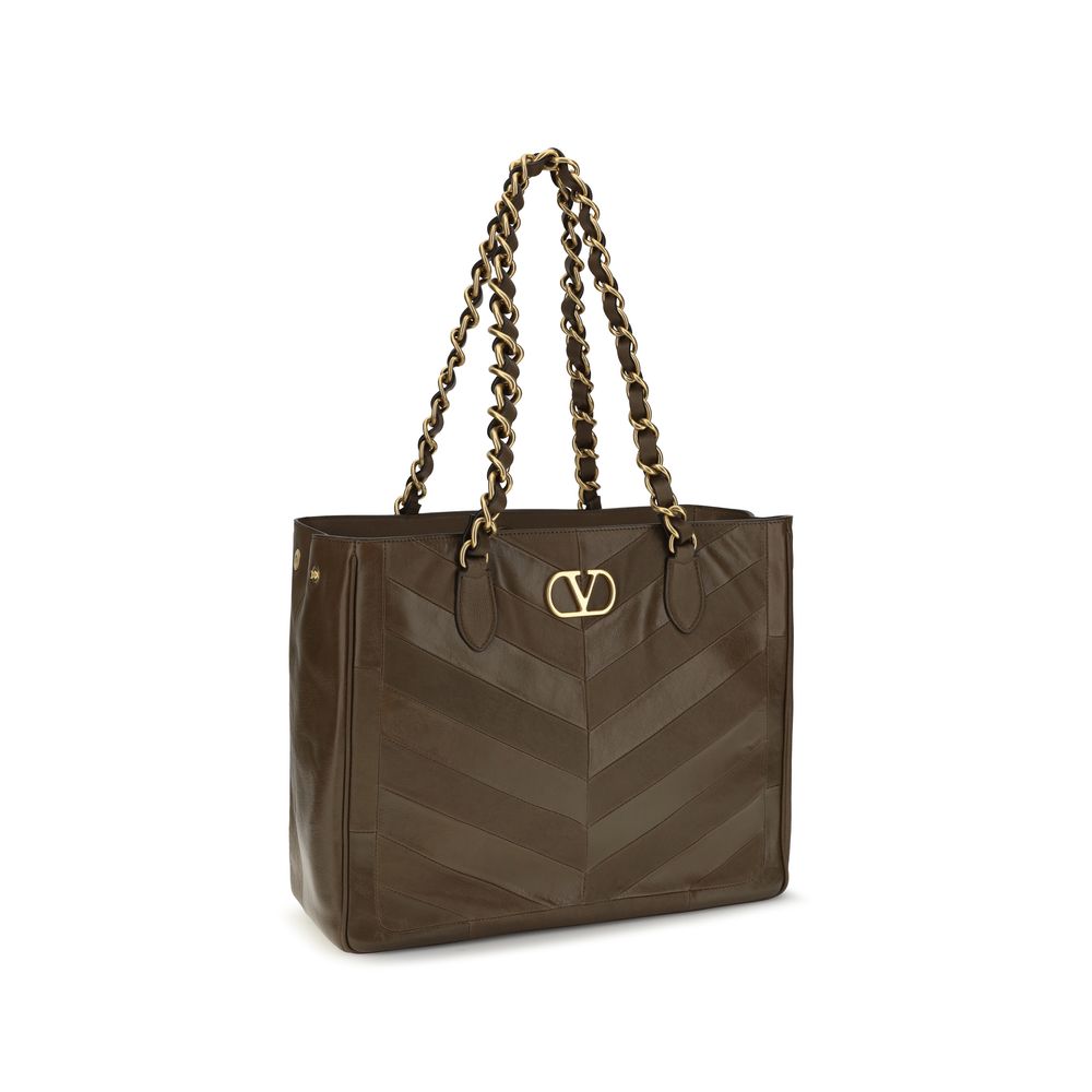 Valentino Garavani Brown Calf Leather Shoulder Bag - Luxe Elegance