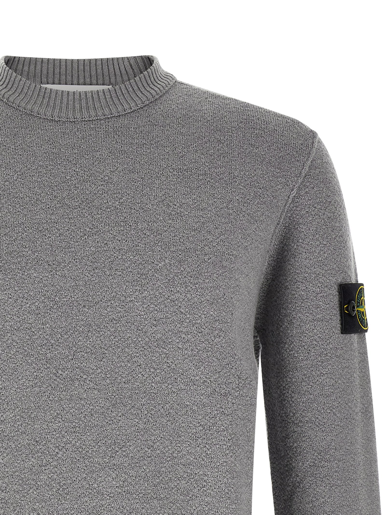 Stone Island Gray Virgin Wool Cardigan
