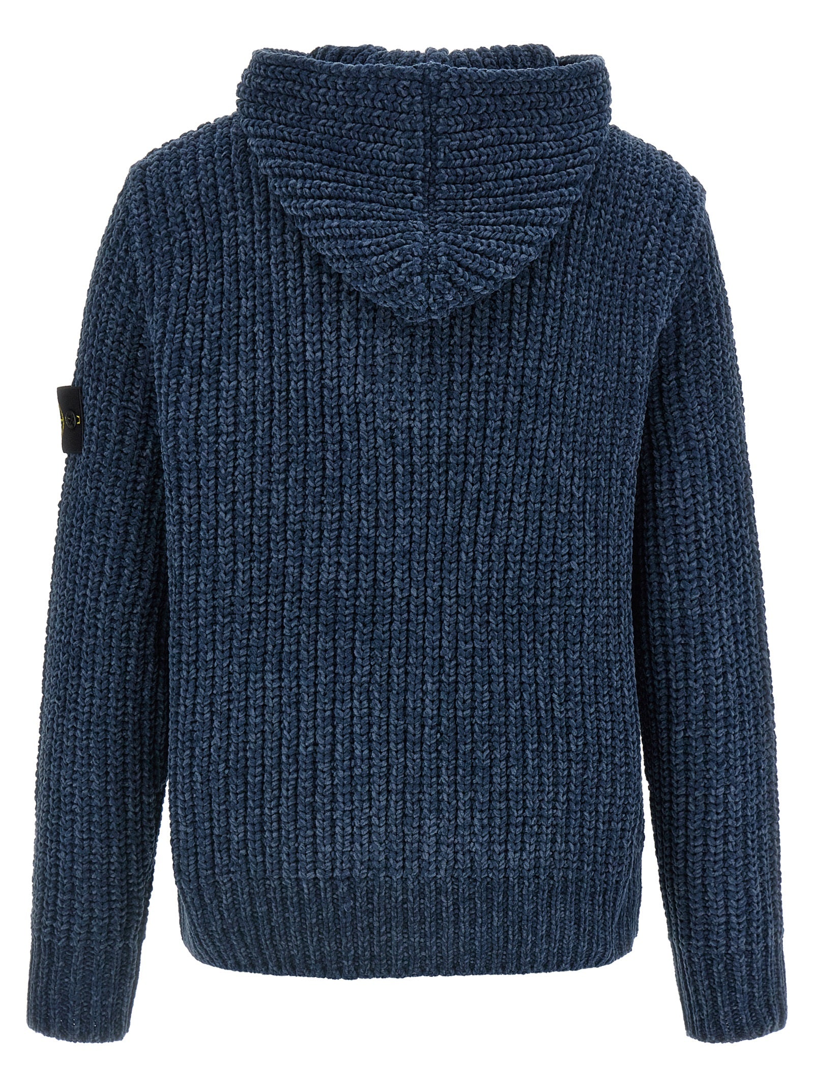 Stone Island Blue Cotton Cardigan - Elevate Your Casual Elegance