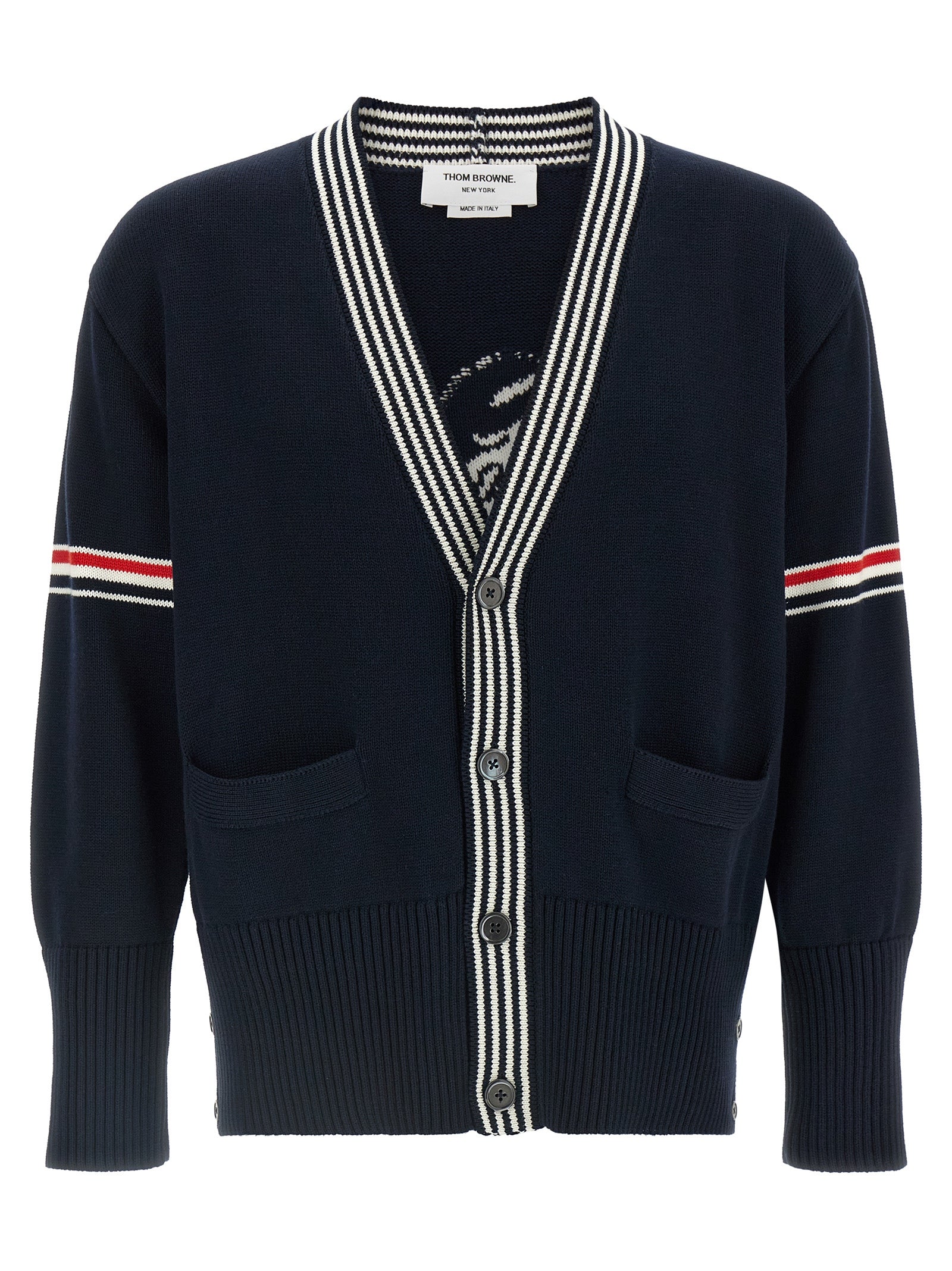 Thom Browne Blue Cotton Cardigan - Timeless Maritime Elegance