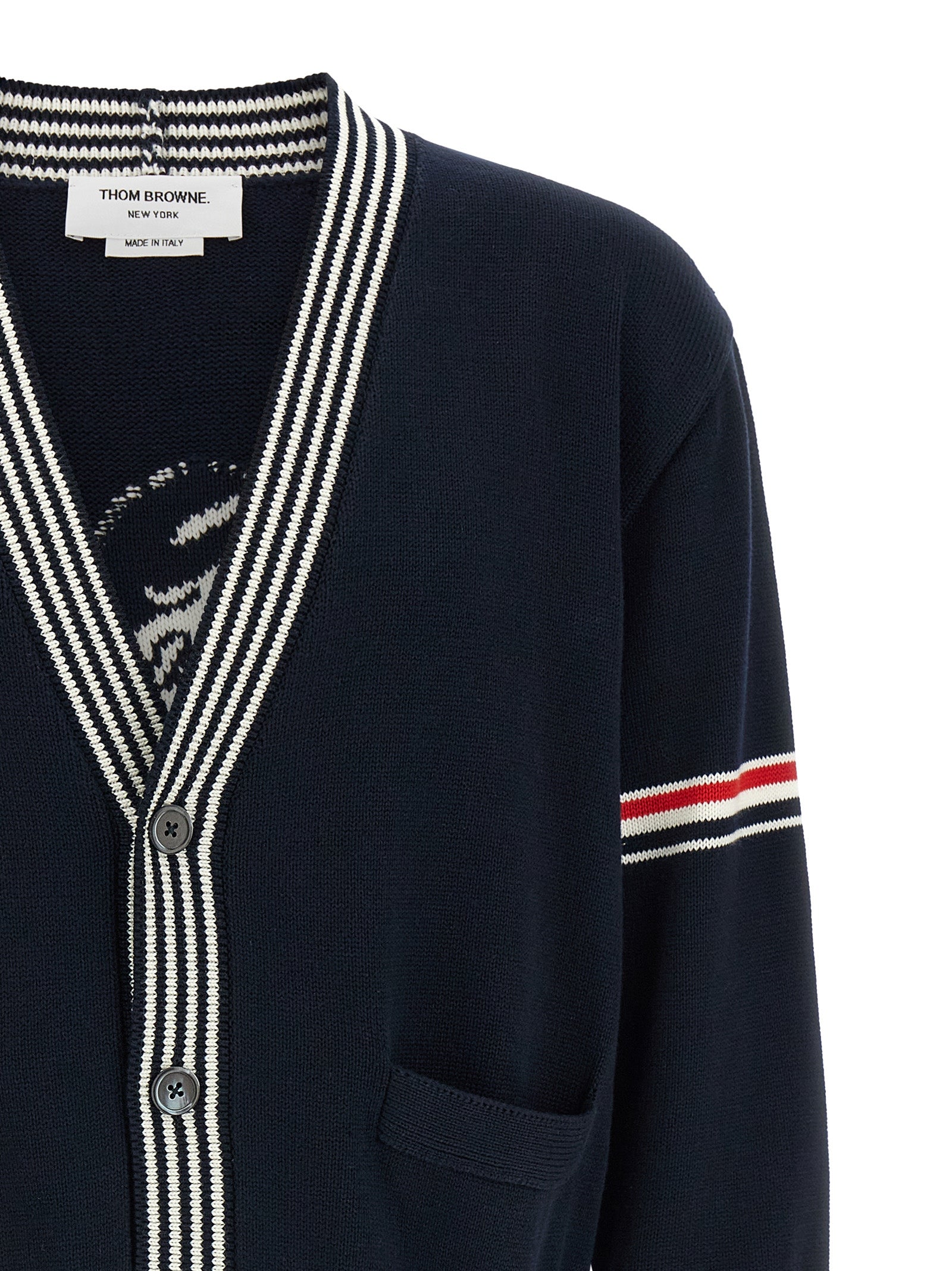 Thom Browne Blue Cotton Cardigan - Timeless Maritime Elegance