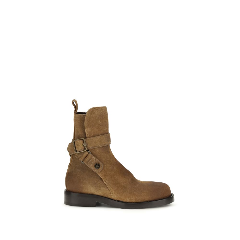 Burberry Brown Calf Leather Lace-Up Boots - Timeless Elegance