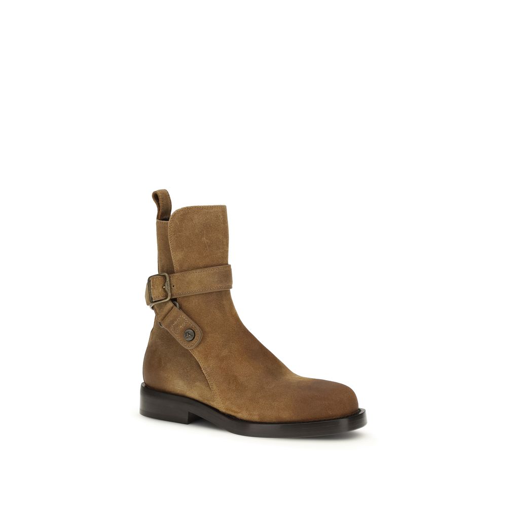 Burberry Brown Calf Leather Lace-Up Boots - Timeless Elegance