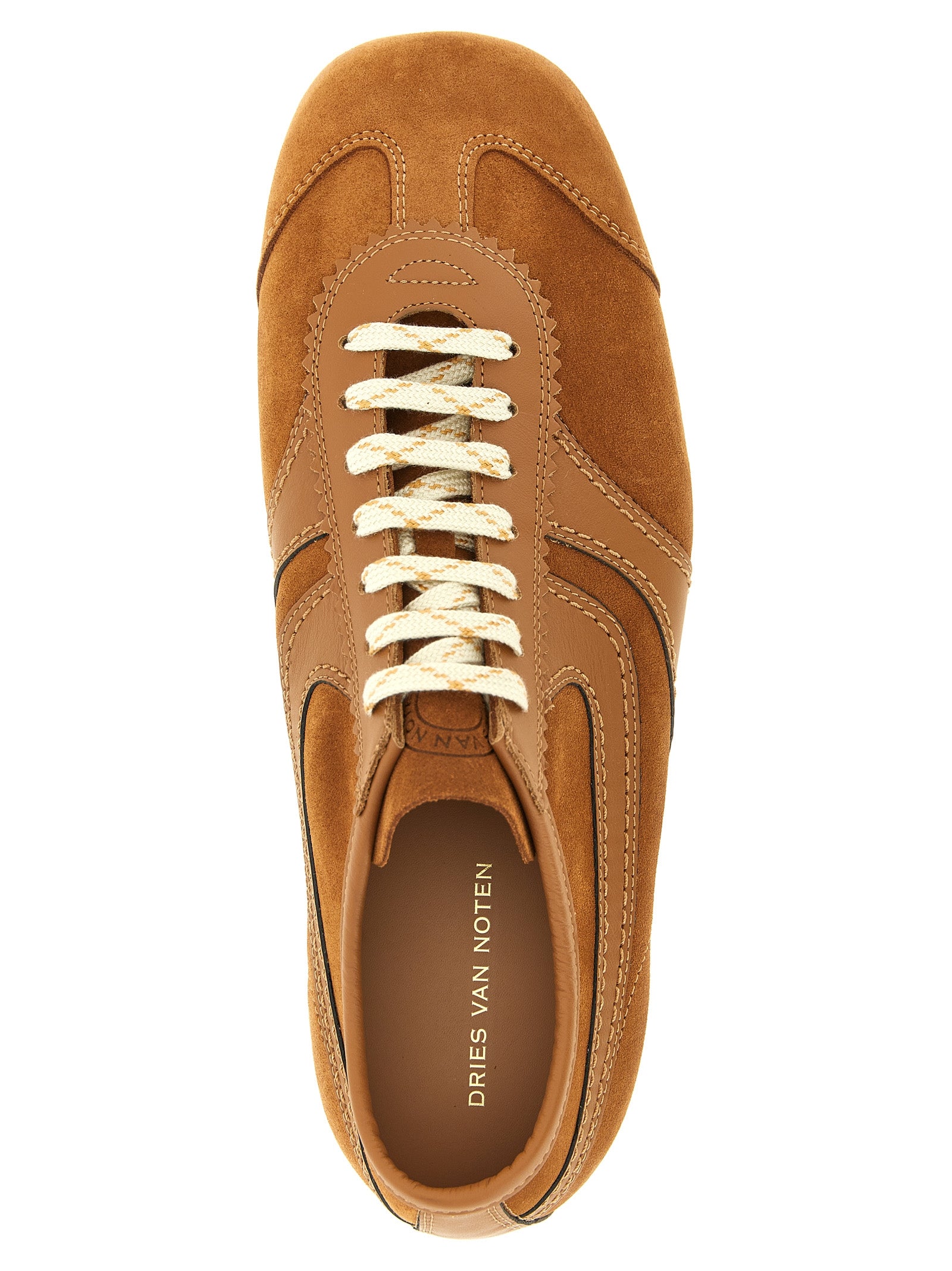 Dries Van Noten Beige Calfskin Low Top Sneakers